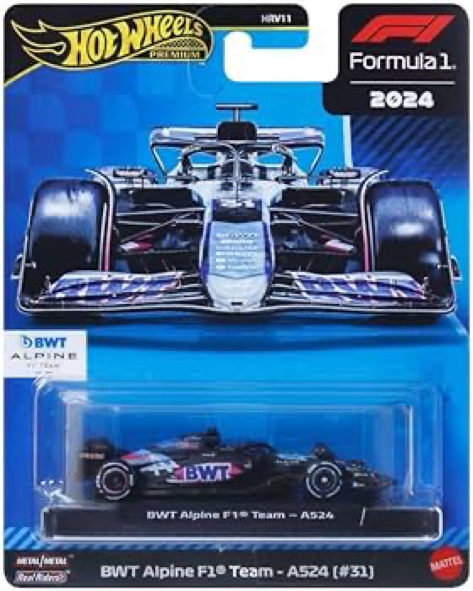 Hot Wheels Premium F1 2024 BWT Alpine F1 Team A524 #31 1:64 die-cast on card