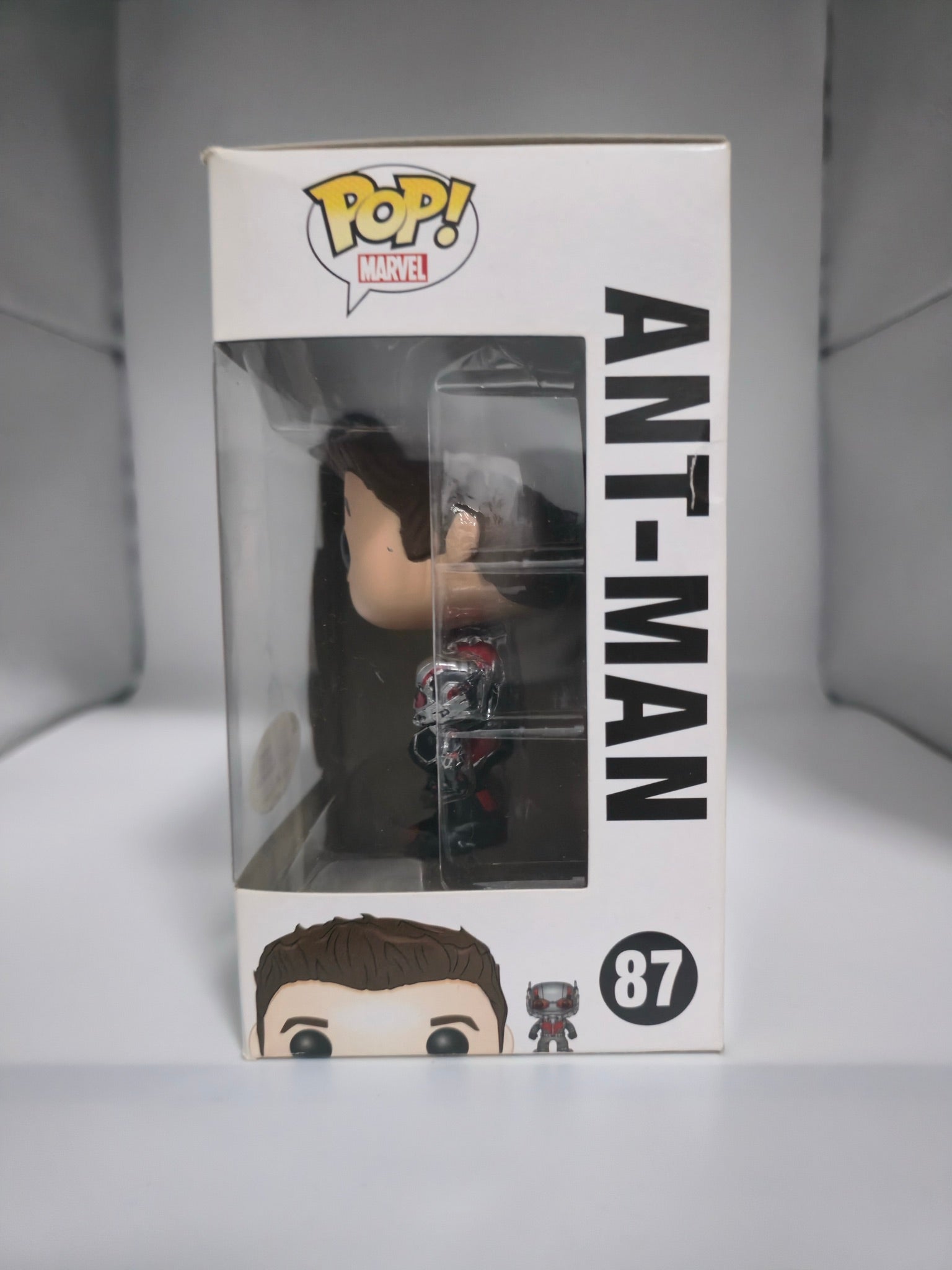 Ant-Man Funko Pop #87 side of box