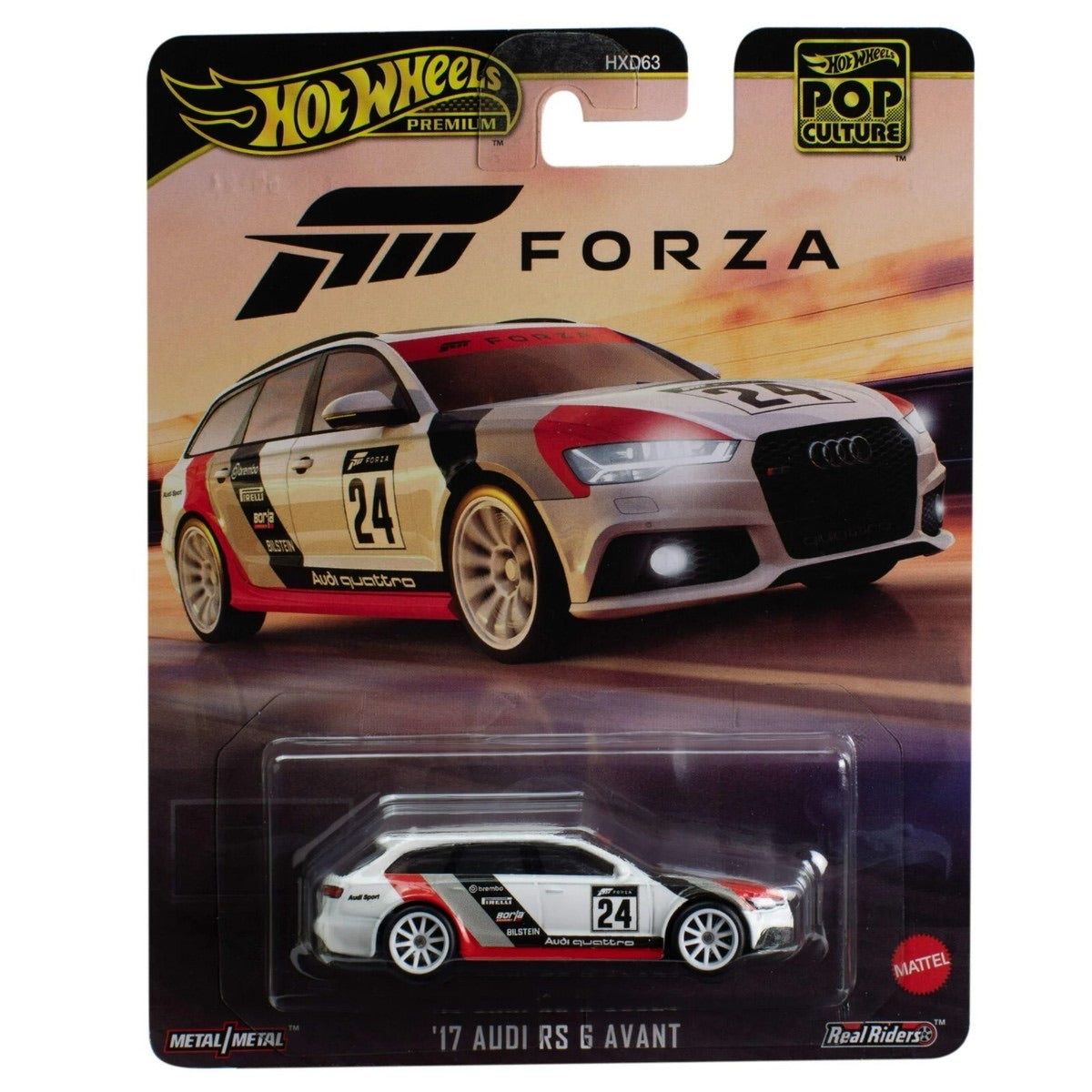 Hot Wheels Premium Pop Culture Forza '17 Audi RS 6 Avant white 1:64 die-cast on card