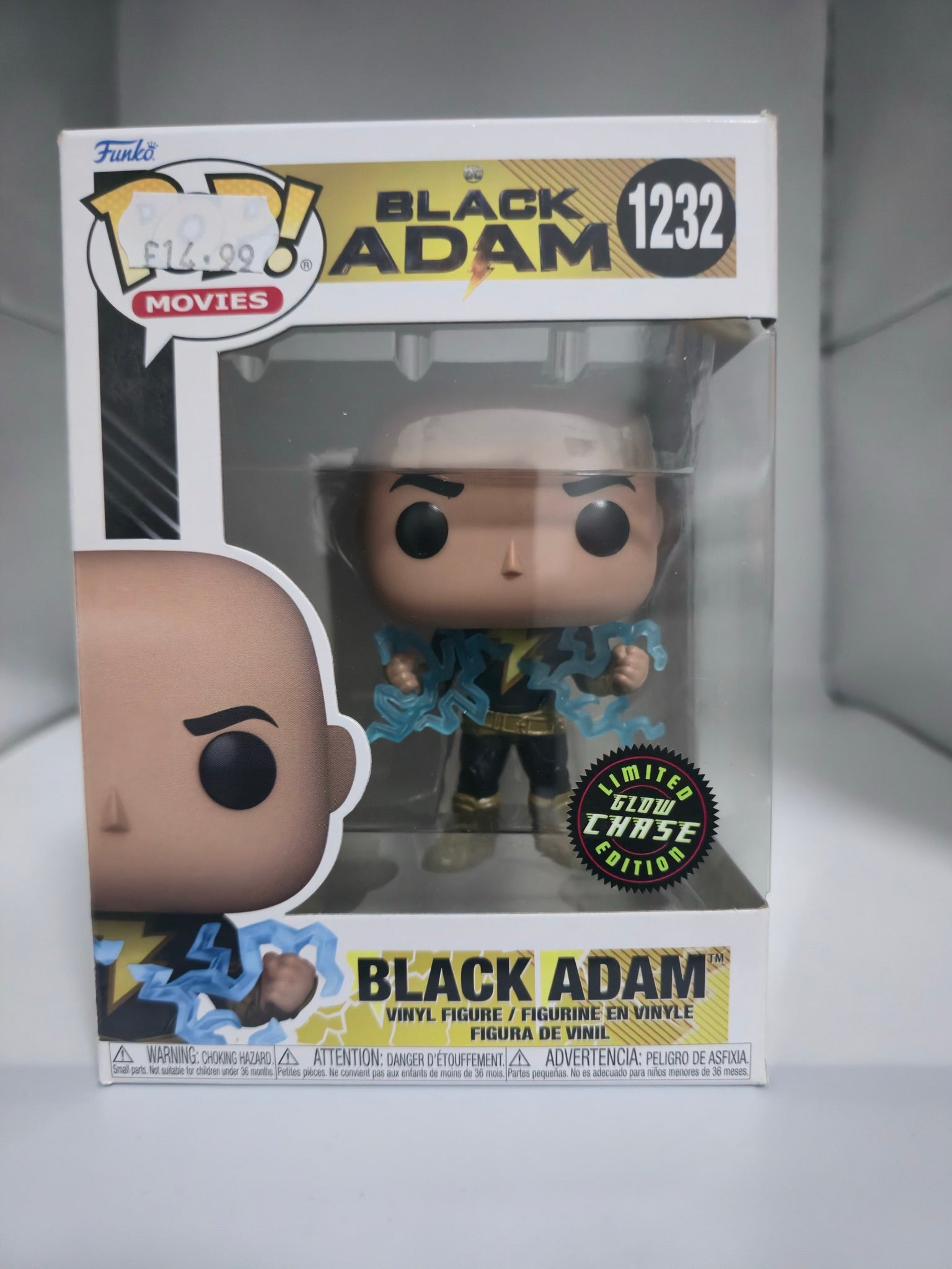 Black Adam Funko Pop #1232 Glow Chase box front