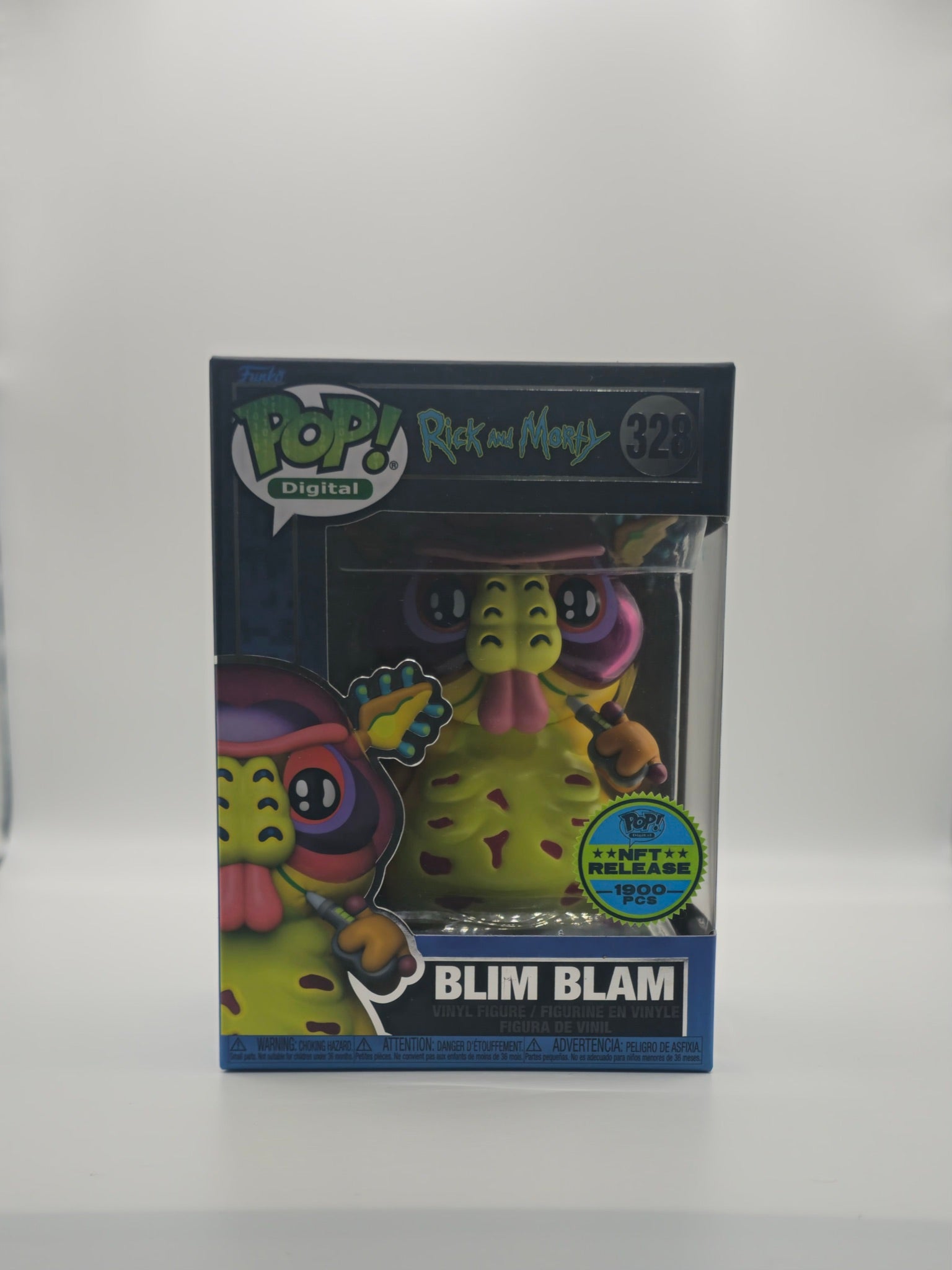 Funko Pop Digital Rick and Morty Blim Blam #328 NFT Release - front of box