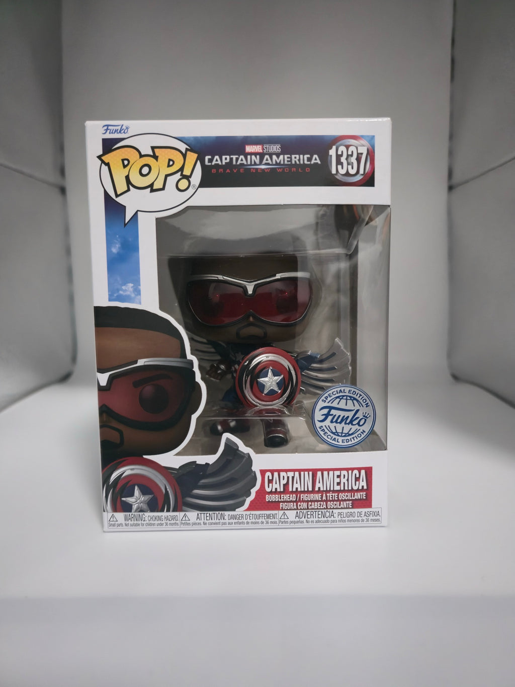 Captain America #1337 Funko Pop front of box