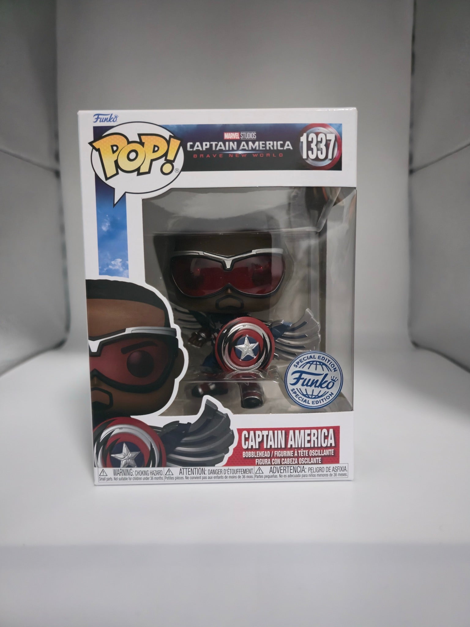 Captain America #1337 Funko Pop front of box