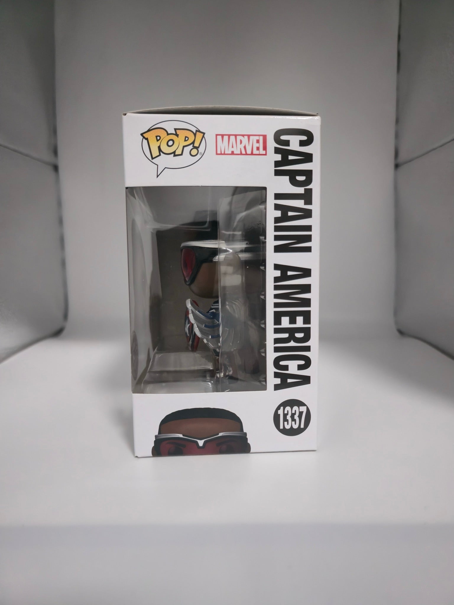 Captain America #1337 Funko Pop side of box