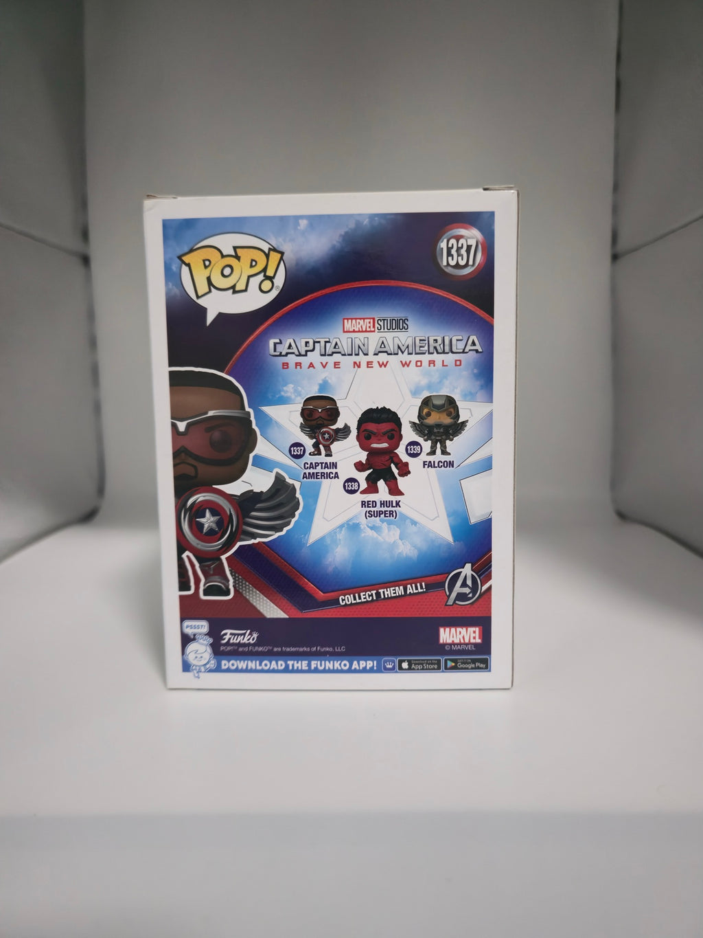 Captain America #1337 Funko Pop back of box