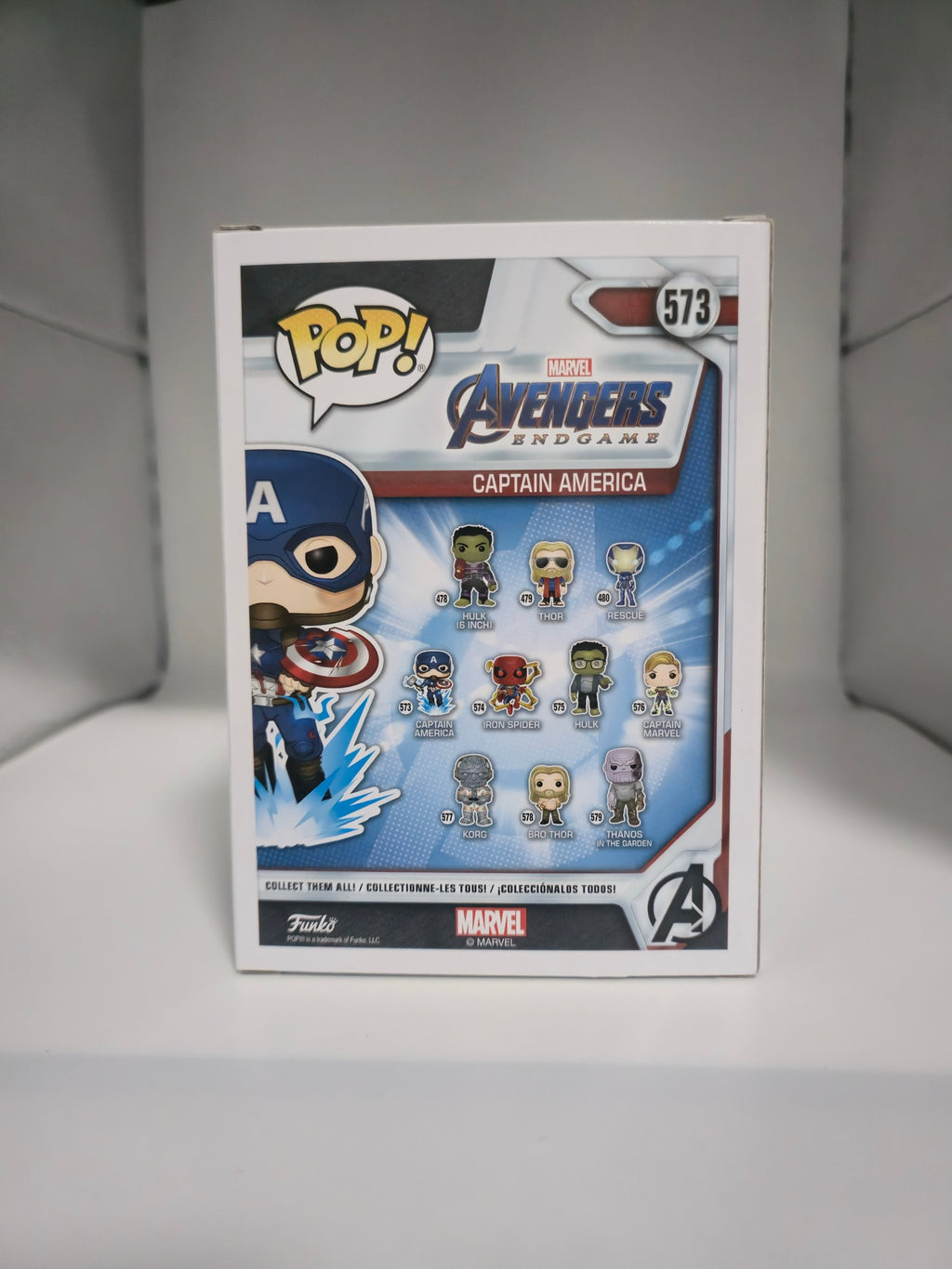 Captain America #573 Funko Pop back of box