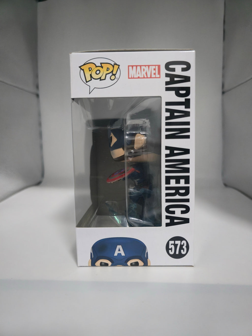 Captain America #573 Funko Pop side of box