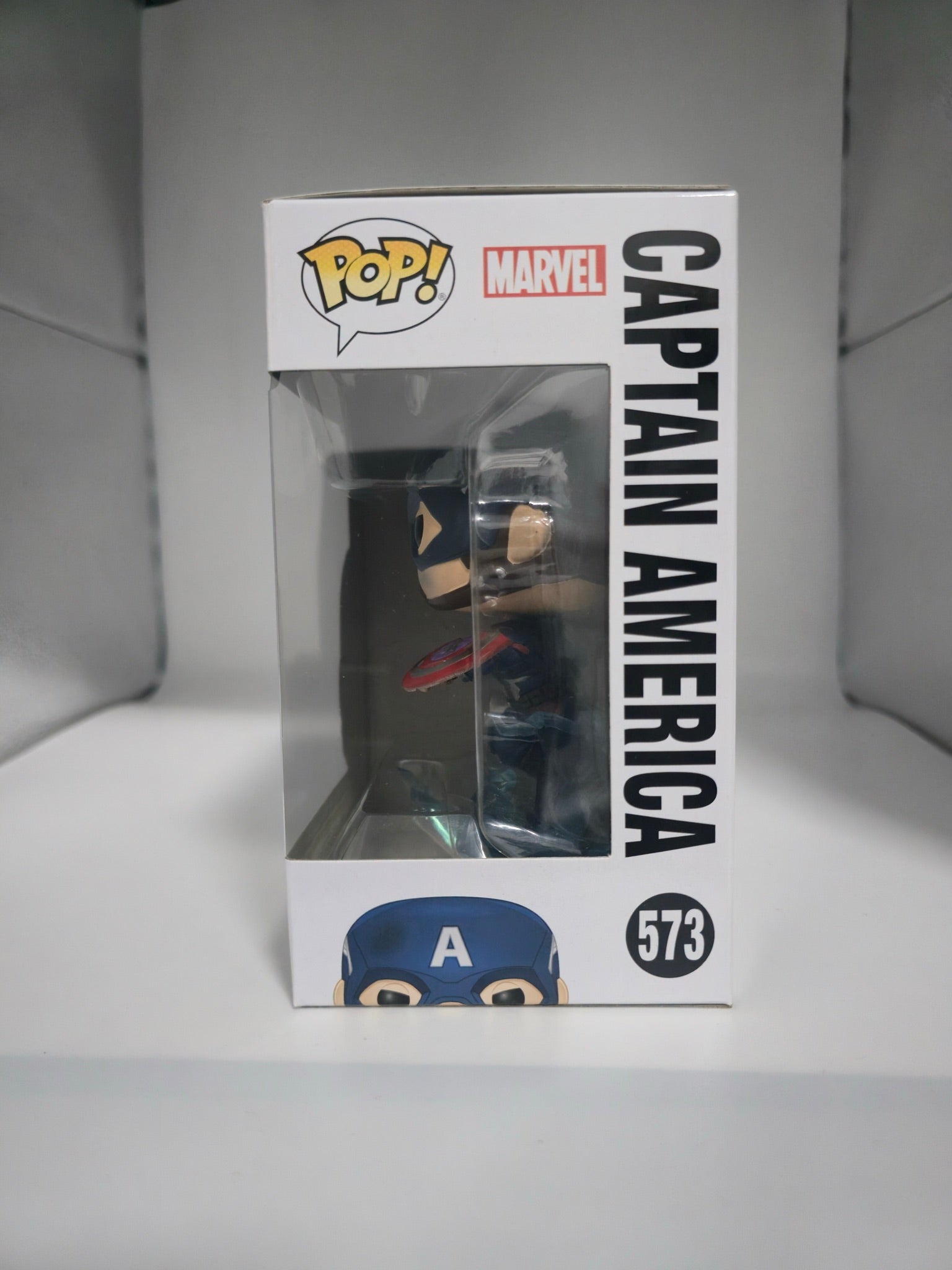 Captain America #573 Funko Pop side of box
