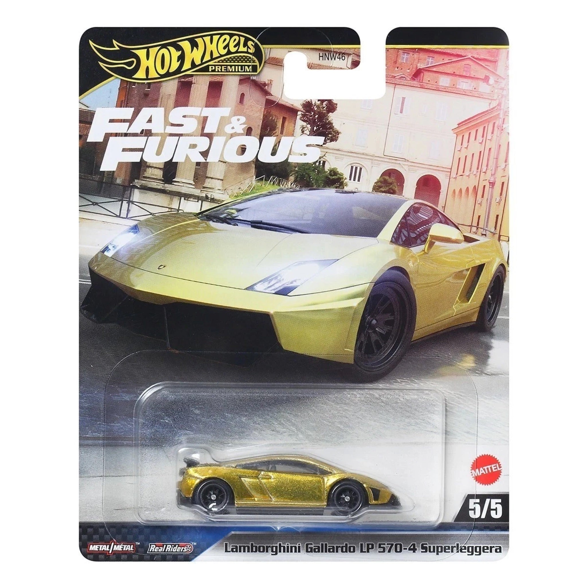 Hot Wheels Premium Fast & Furious Lamborghini Gallardo LP 570-4 Superleggera gold 1:64 on card