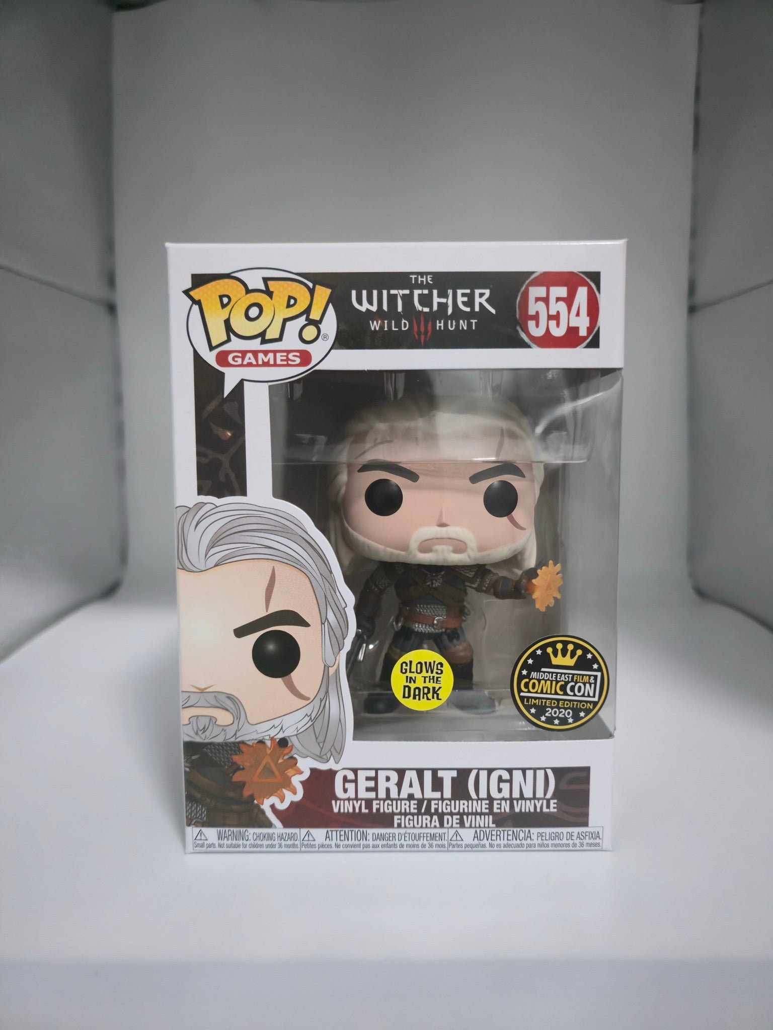 Geralt (Igni) Funko Pop #554 front of box