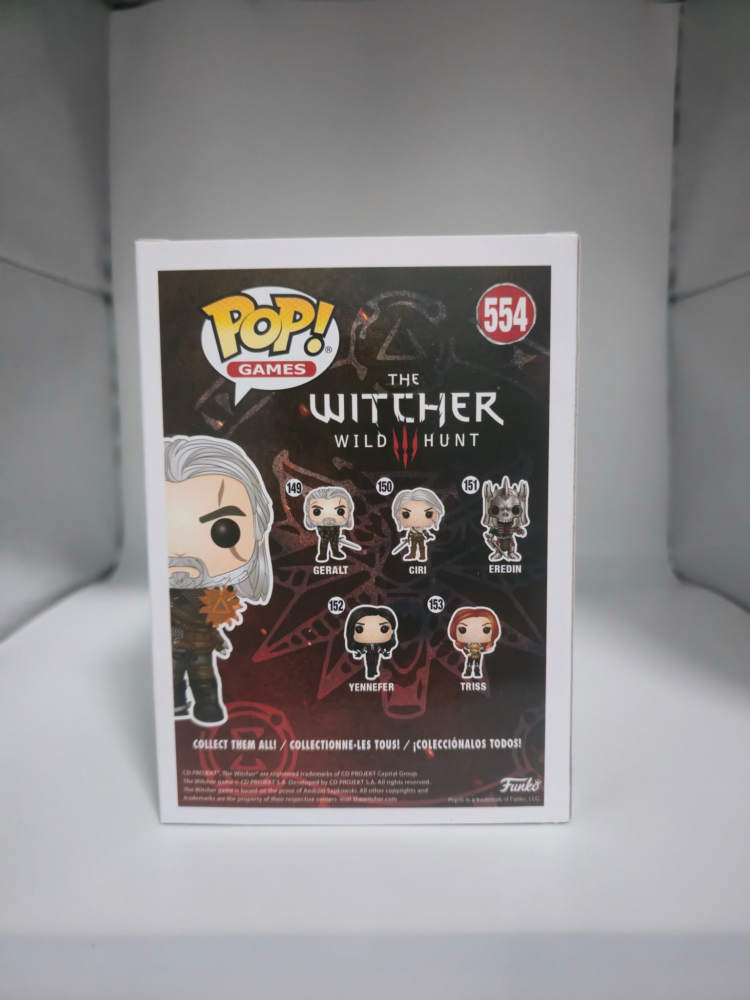 Geralt (Igni) Funko Pop #554 back of box