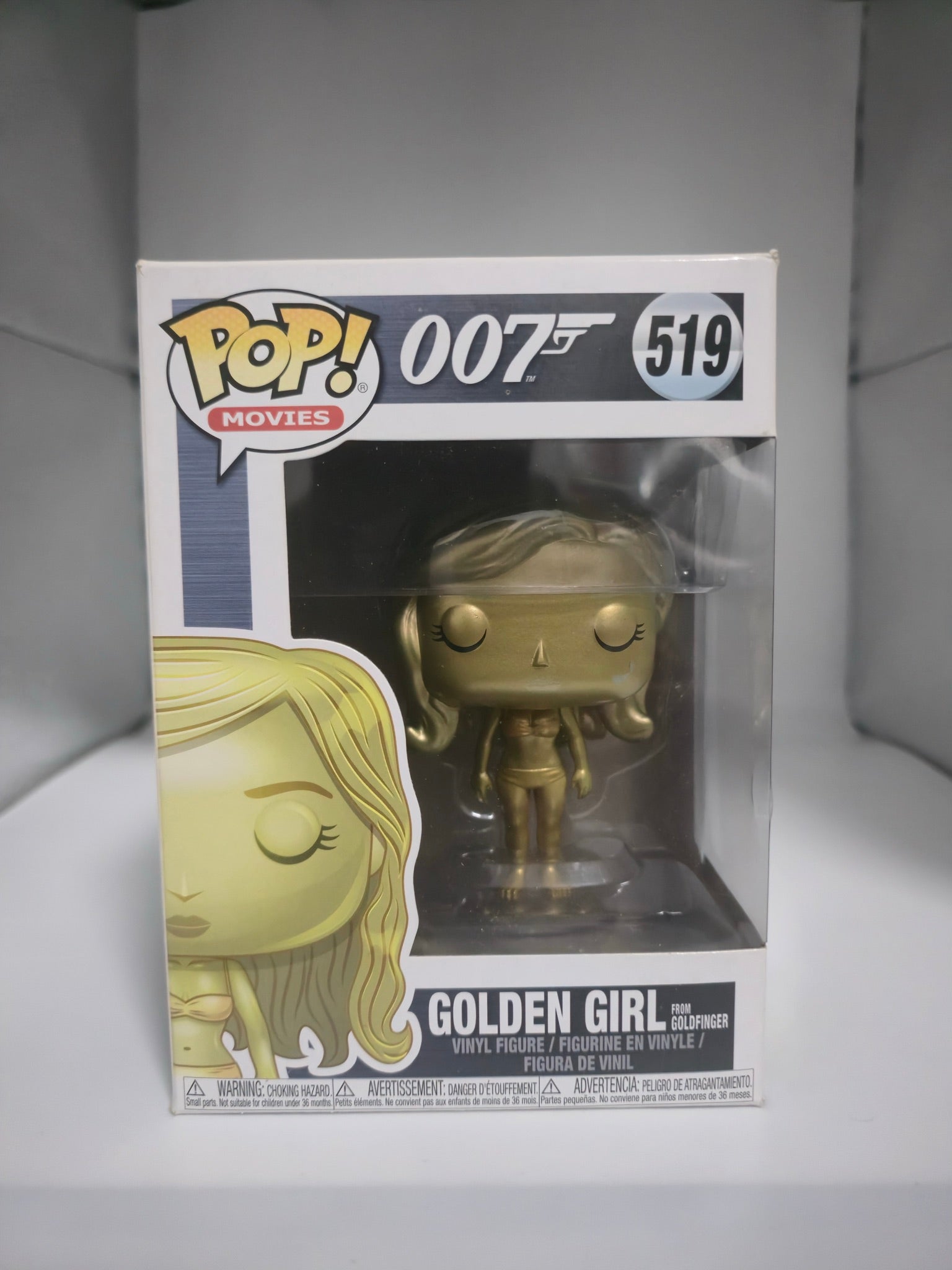 Funko Pop 007 Golden Girl Goldfinger #519 - front of box