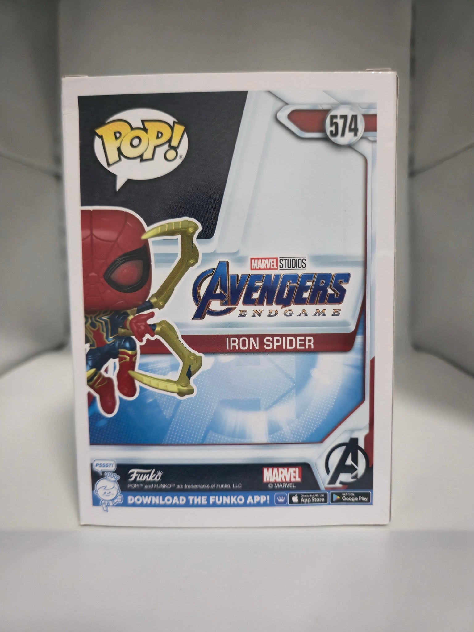 Iron Spider Funko Pop #574 back of box