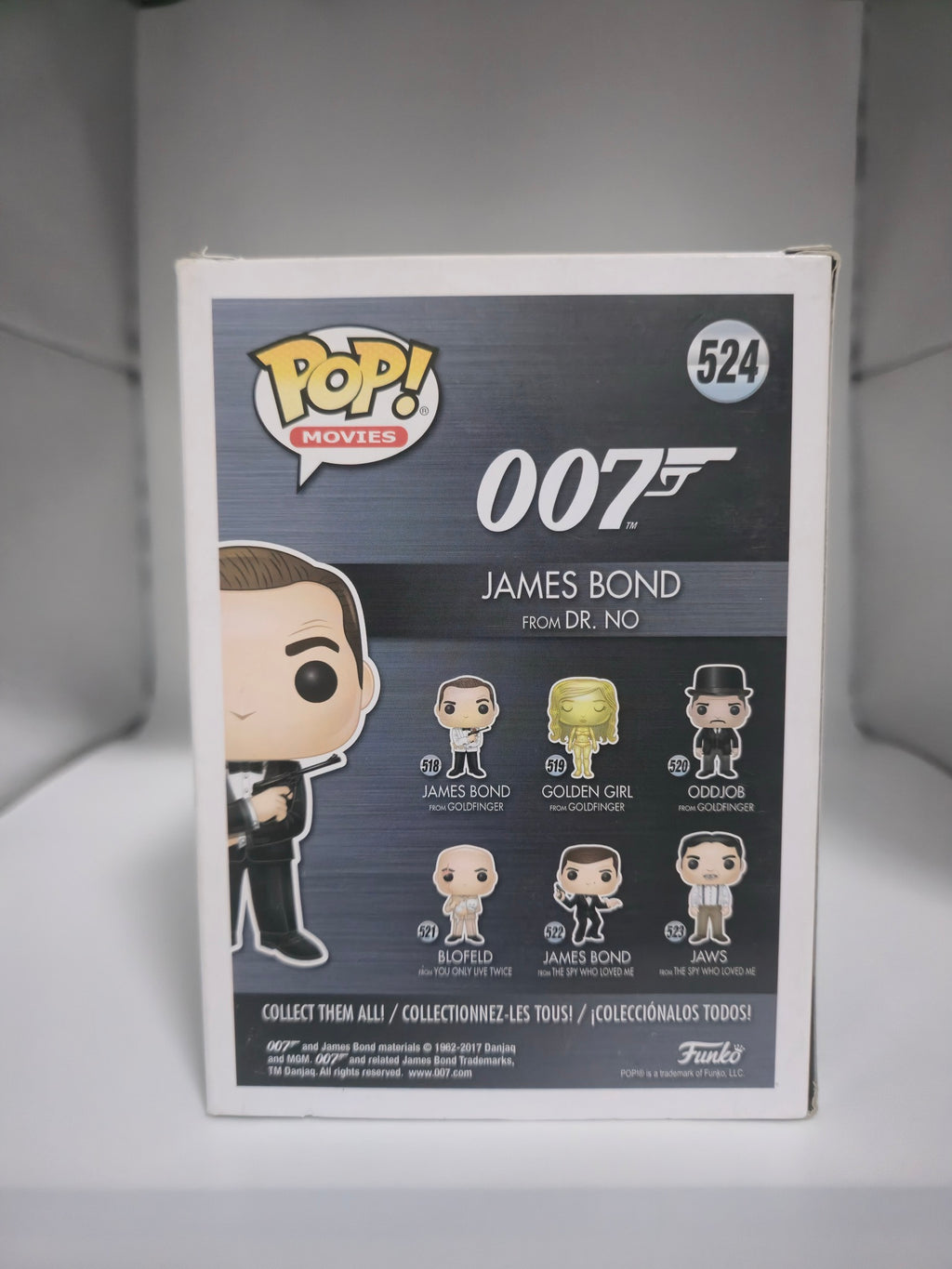 James Bond from Dr. No Funko Pop #524 back of box
