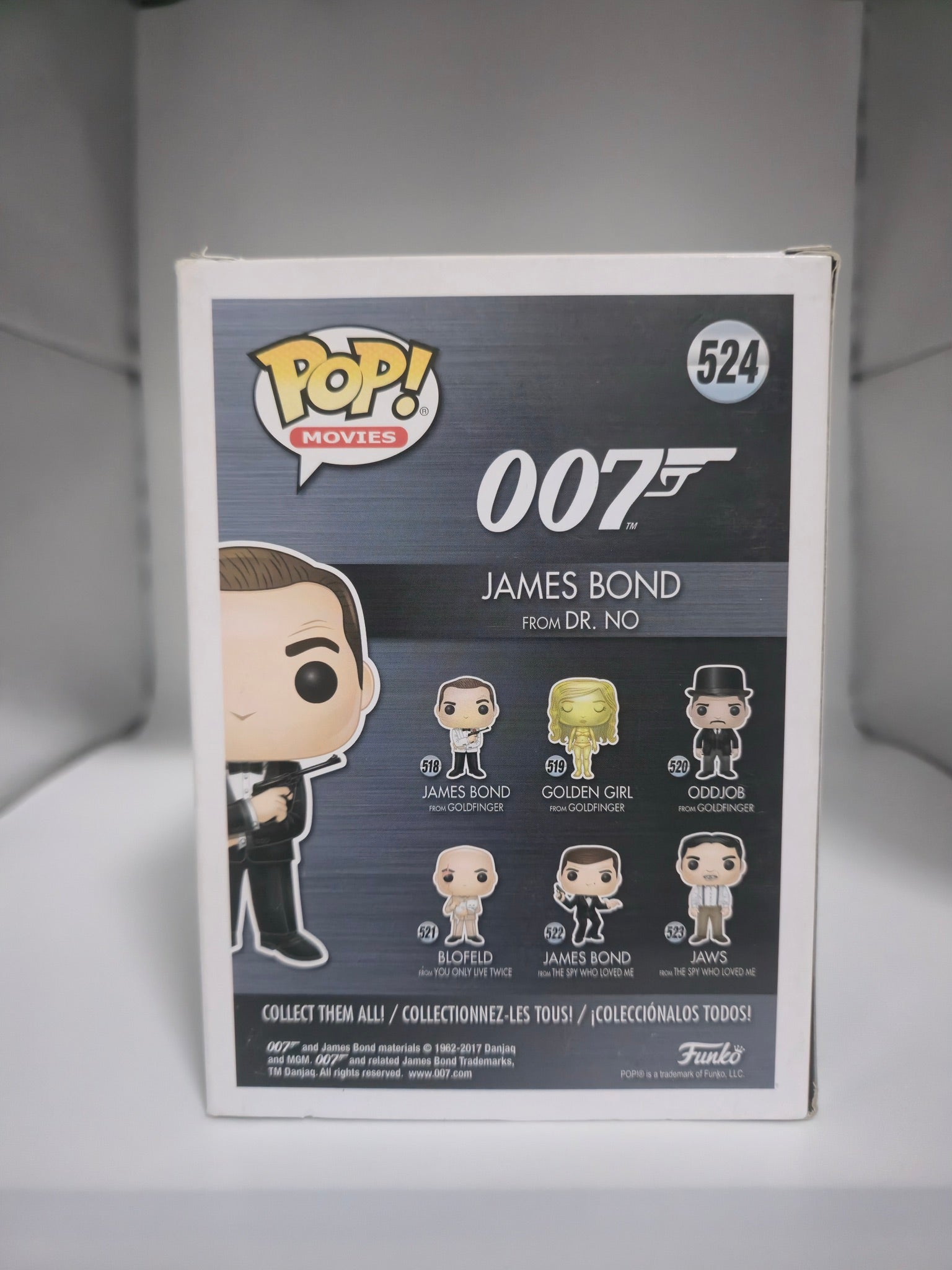 James Bond from Dr. No Funko Pop #524 back of box