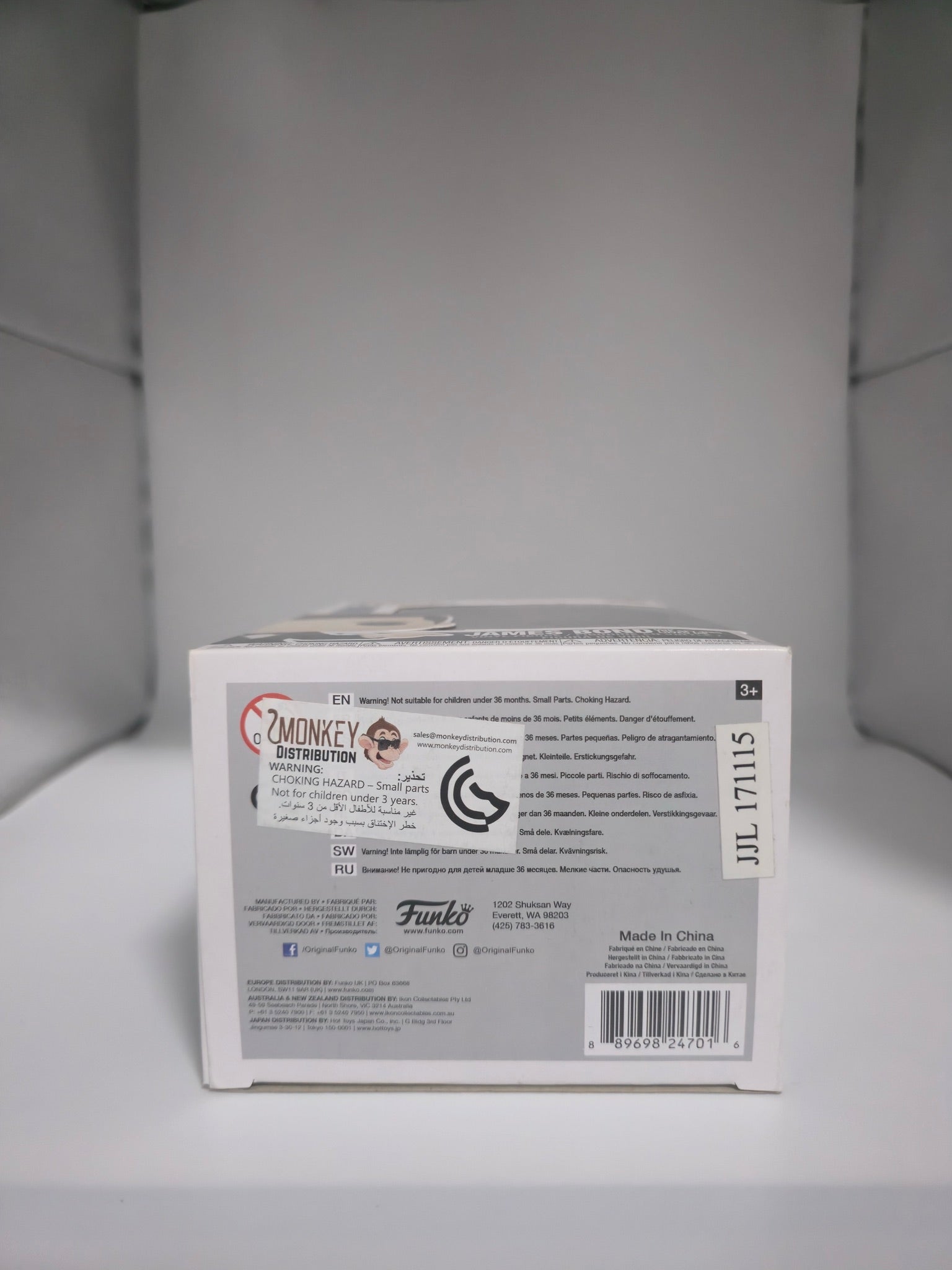 James Bond from The Spy Who Loved Me Funko Pop #522 bottom of box