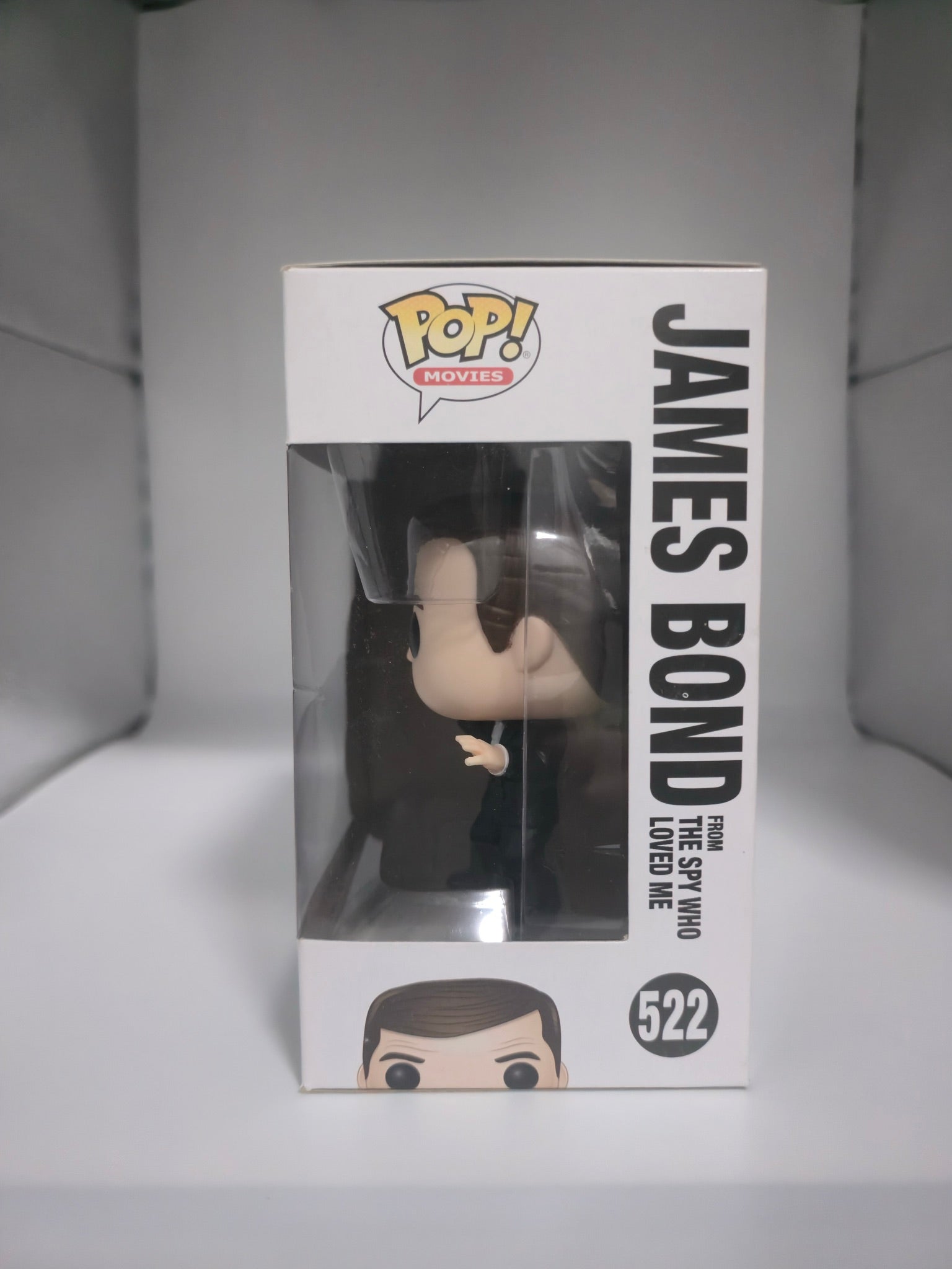 James Bond from The Spy Who Loved Me Funko Pop #522 side of box
