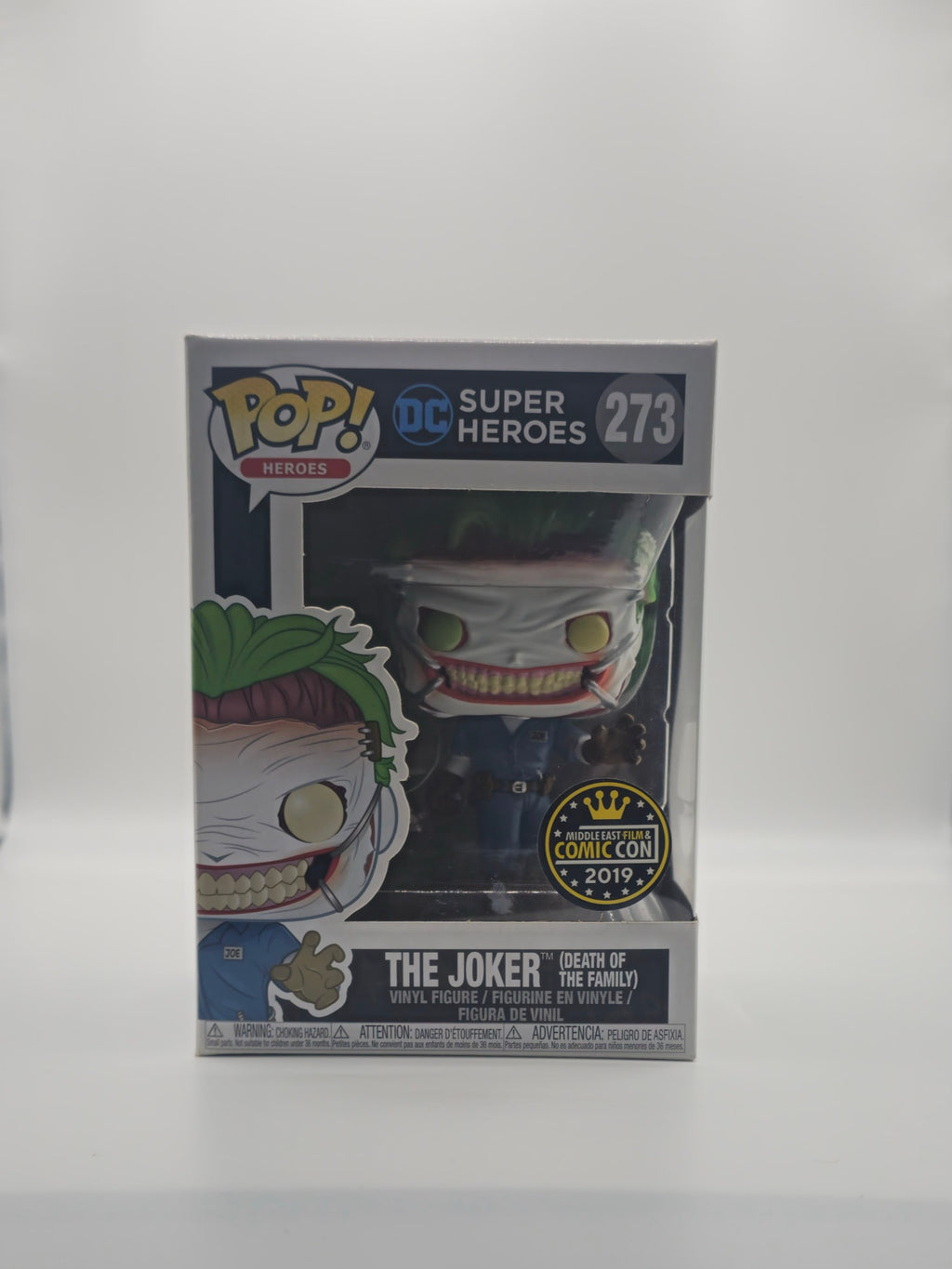 Funko Pop DC Joker Death of the Family #273 MEFCC 2019 - front of box