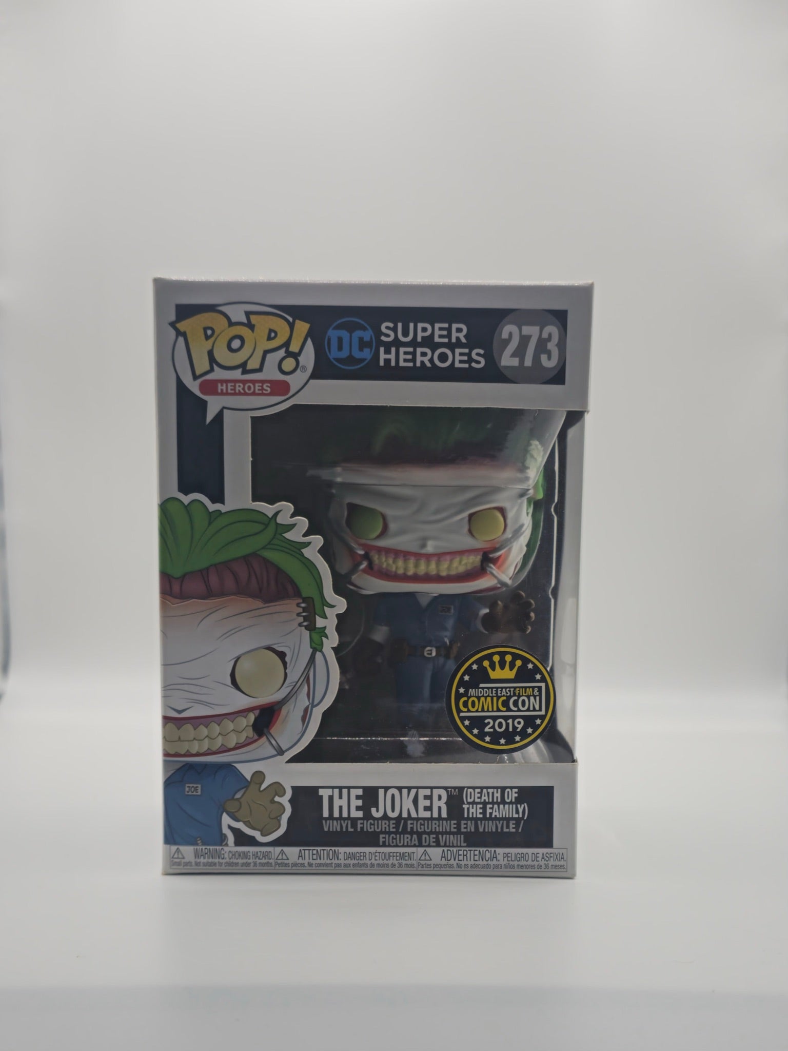 Funko Pop DC Joker Death of the Family #273 MEFCC 2019 - front of box