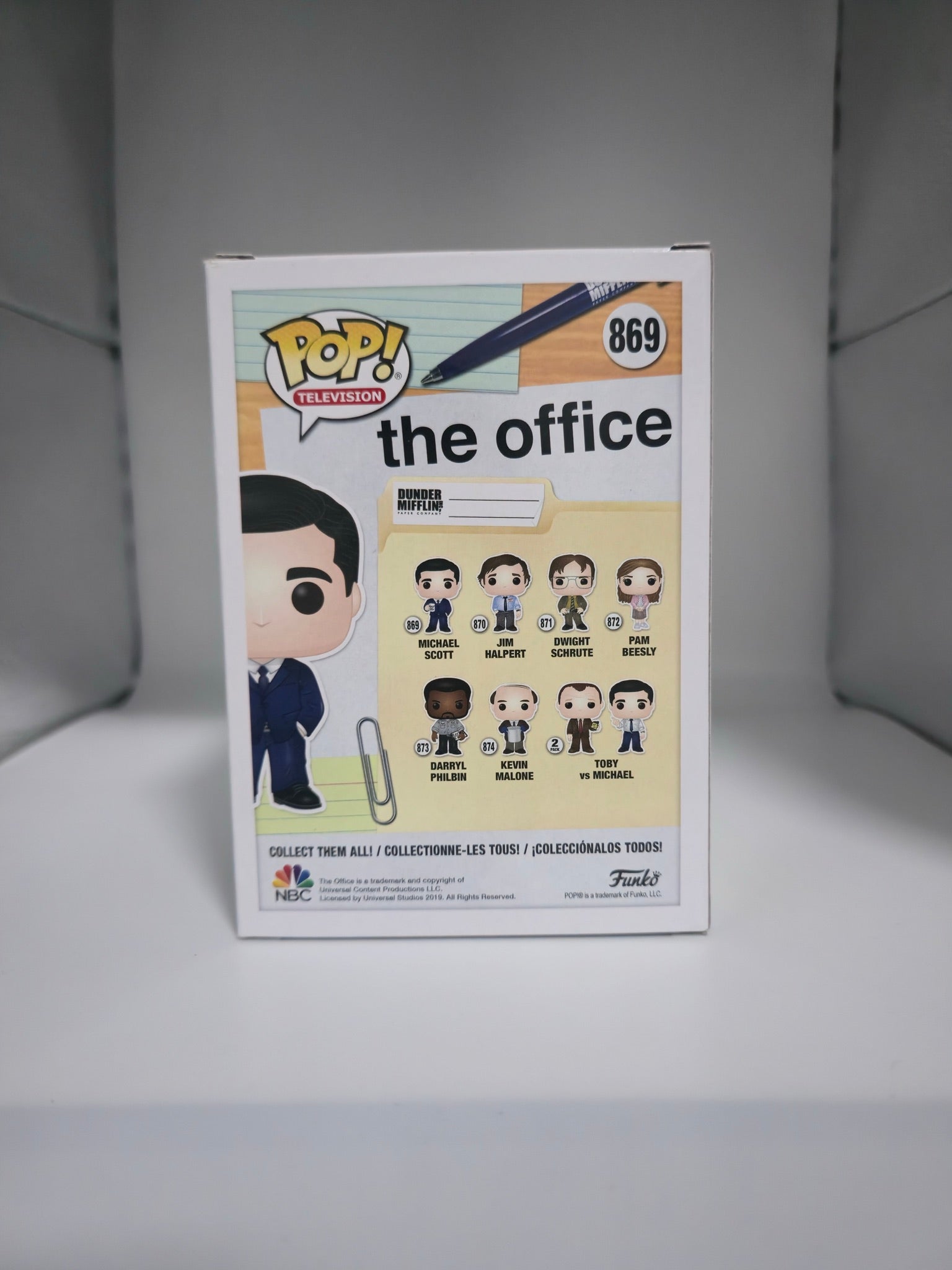 Michael Scott #869 Funko Pop back of box