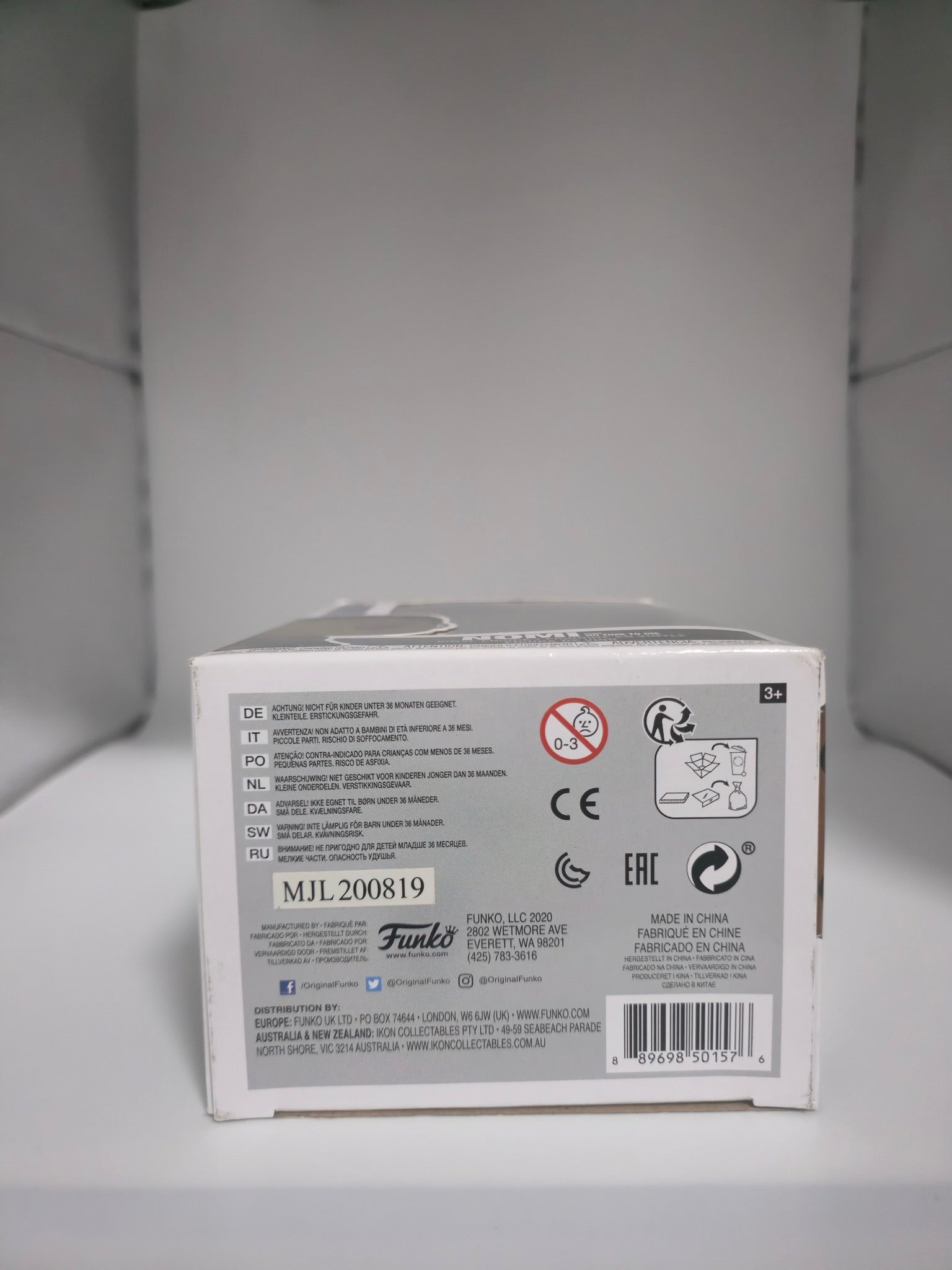 Funko Pop Nomi #1012 - bottom of box with barcode