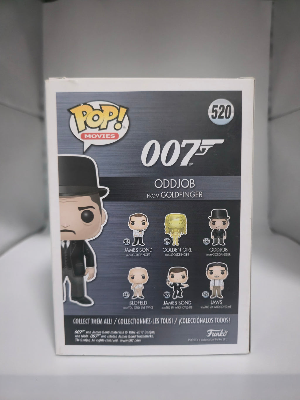 Oddjob from Goldfinger Funko Pop #520 back of box
