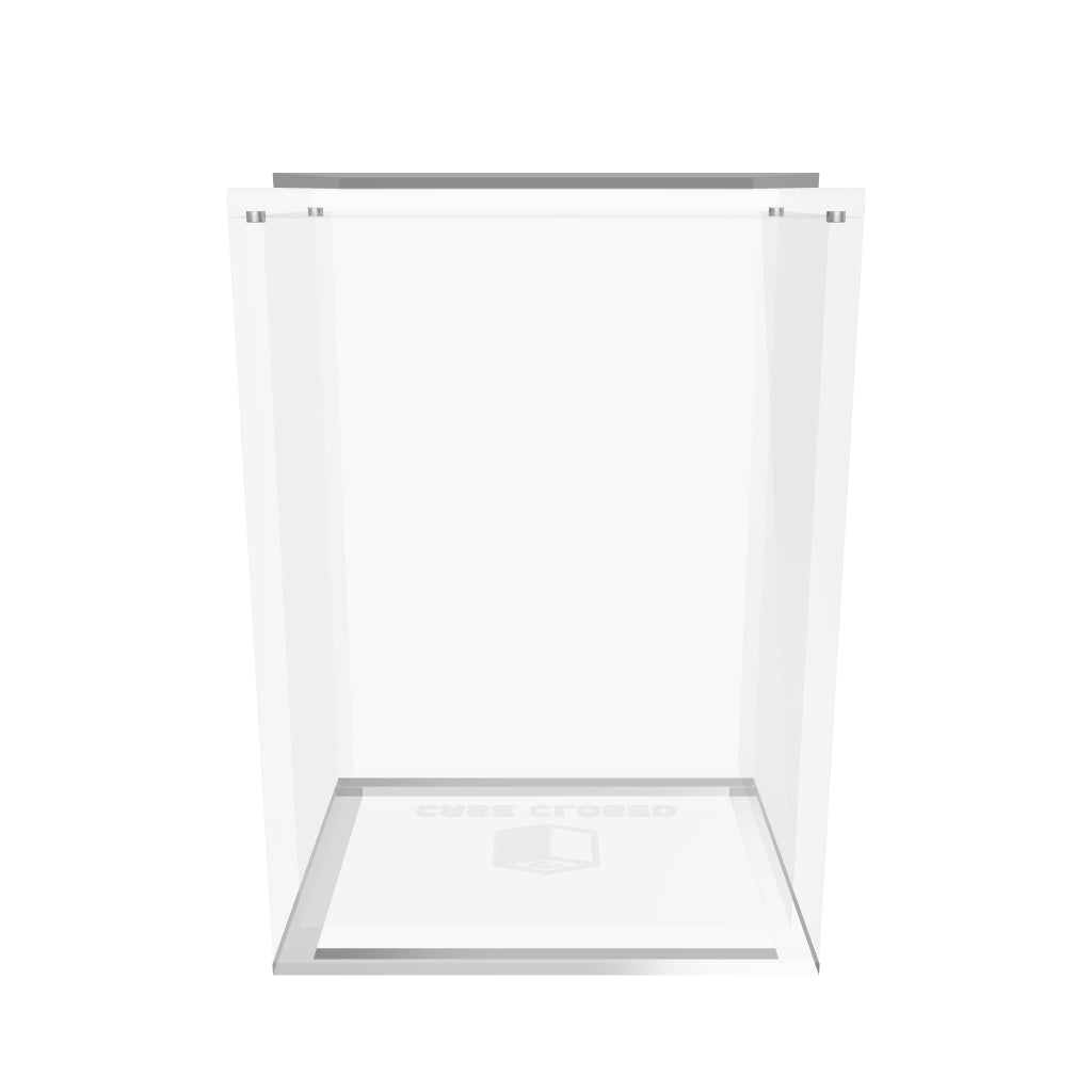 3D model of the 4 inch stackable acrylic hard protector, with the stacking lip on the lid and the matching rim under the base