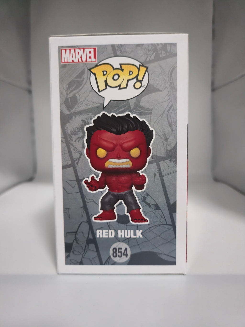 Red Hulk Funko Pop #854 other side of box