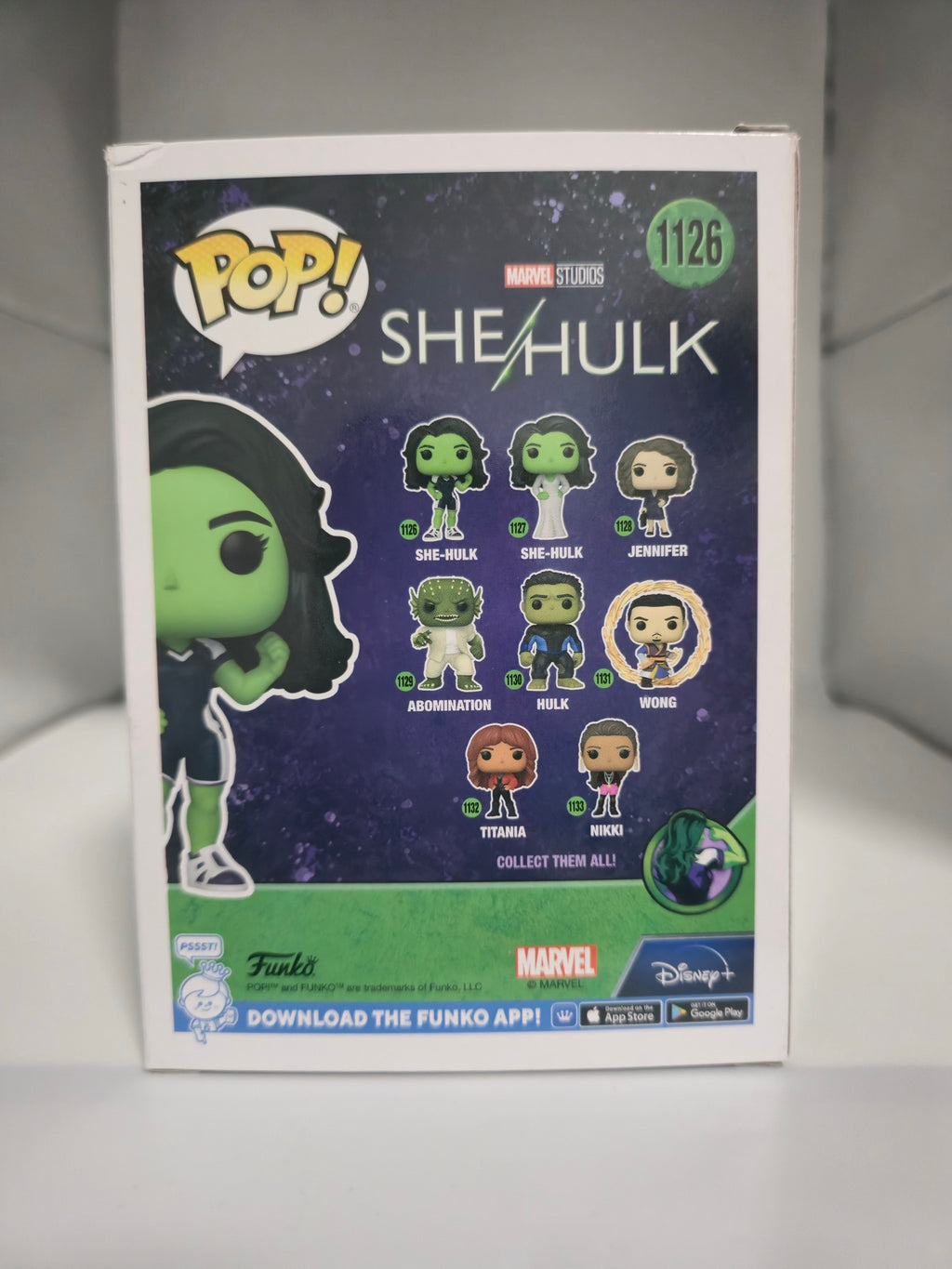 She-Hulk Funko Pop #1126 box back