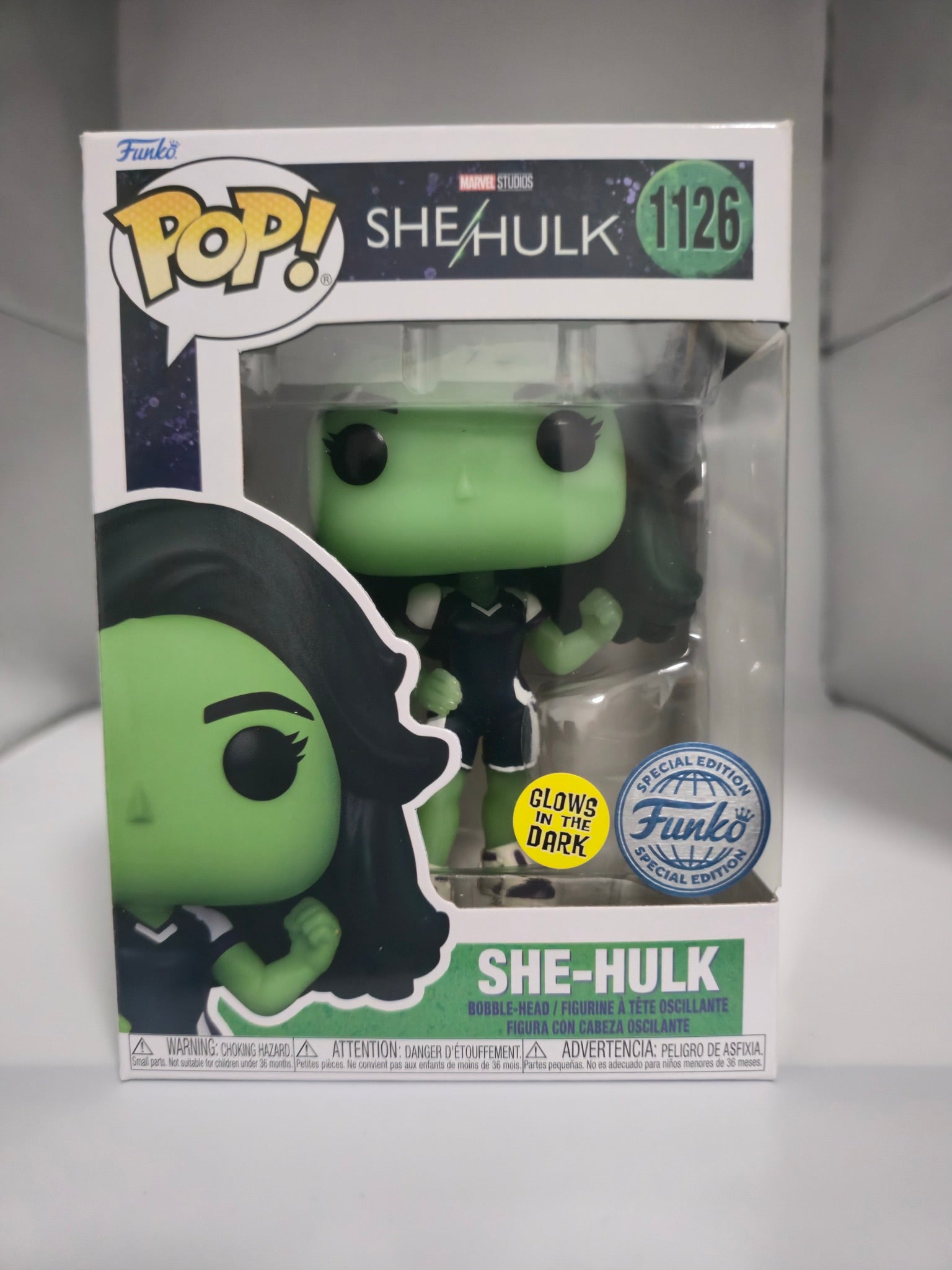 She-Hulk Funko Pop #1126 Glow in the Dark Special Edition box front