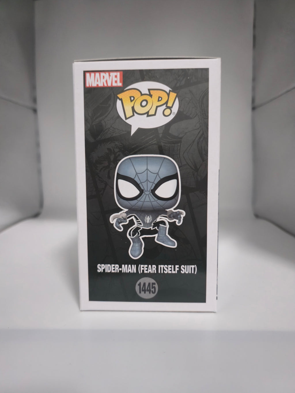 Spider-Man (Fear Itself Suit) Funko Pop #1445 side of box