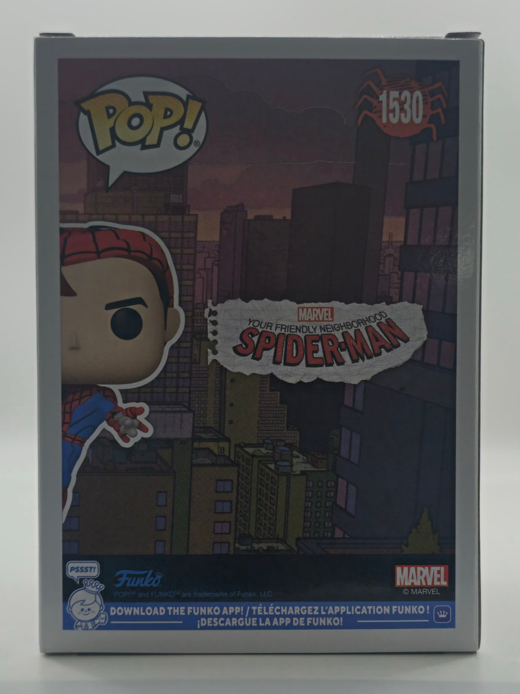 Funko Pop Spider-Man #1530 - back of box