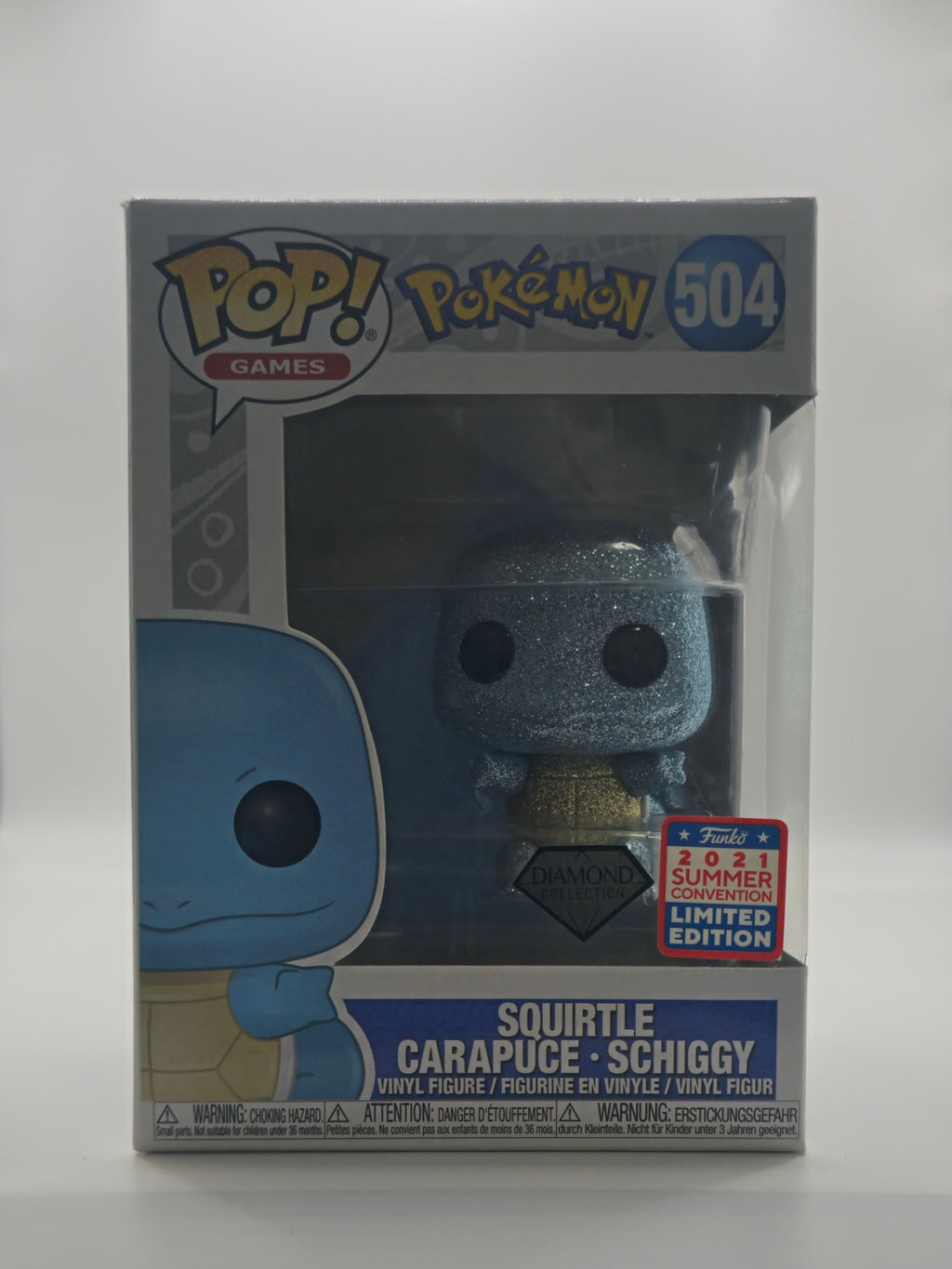 Funko Pop Pokemon Squirtle #504 Diamond Collection - front of box