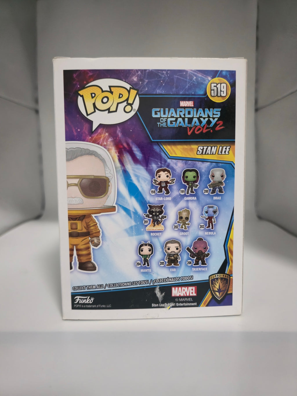 Stan Lee Astronaut Funko Pop #519 back of box