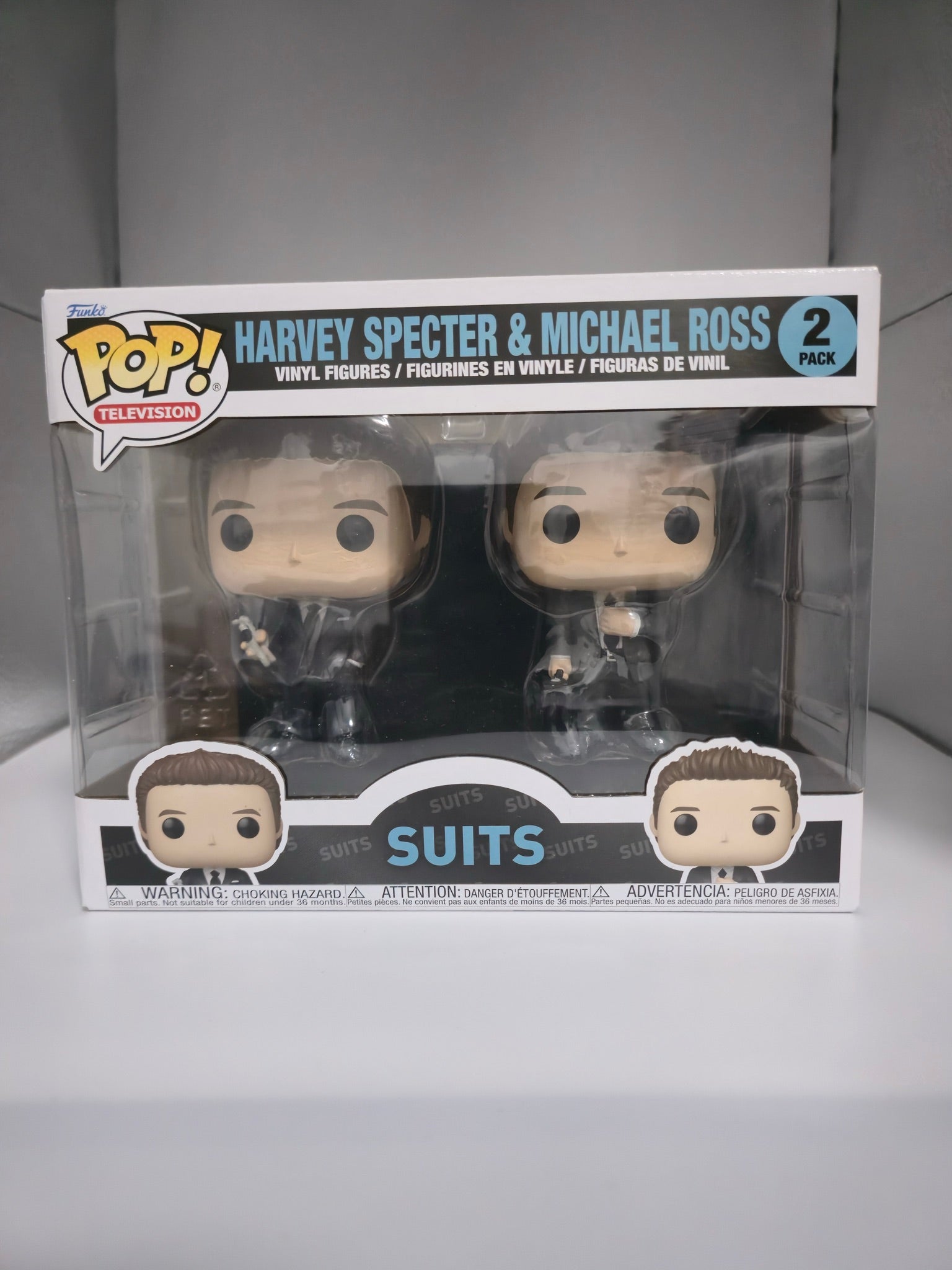Suits Harvey Specter & Michael Ross 2-Pack Funko Pop front of box