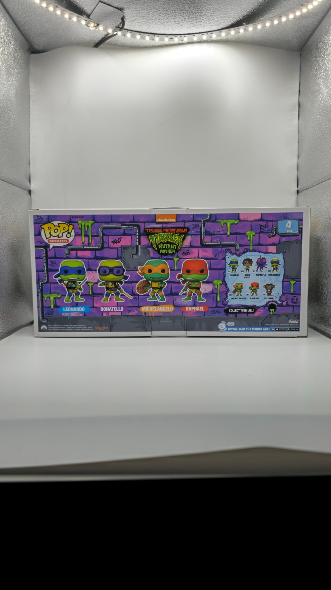 Funko Pop! Movies: Teenage Mutant Ninja Turtles Mutant Mayhem - Leonardo / Donatello / Michelangelo / Raphael 4-Pack (Glow in the Dark) (Amazon Exclusive)