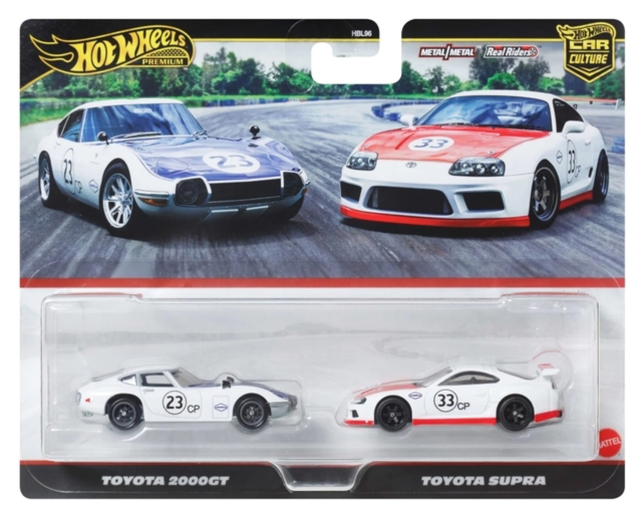 Hot Wheels Premium Car Culture Toyota 2000GT and Supra 2-pack 1:64 die-cast on card