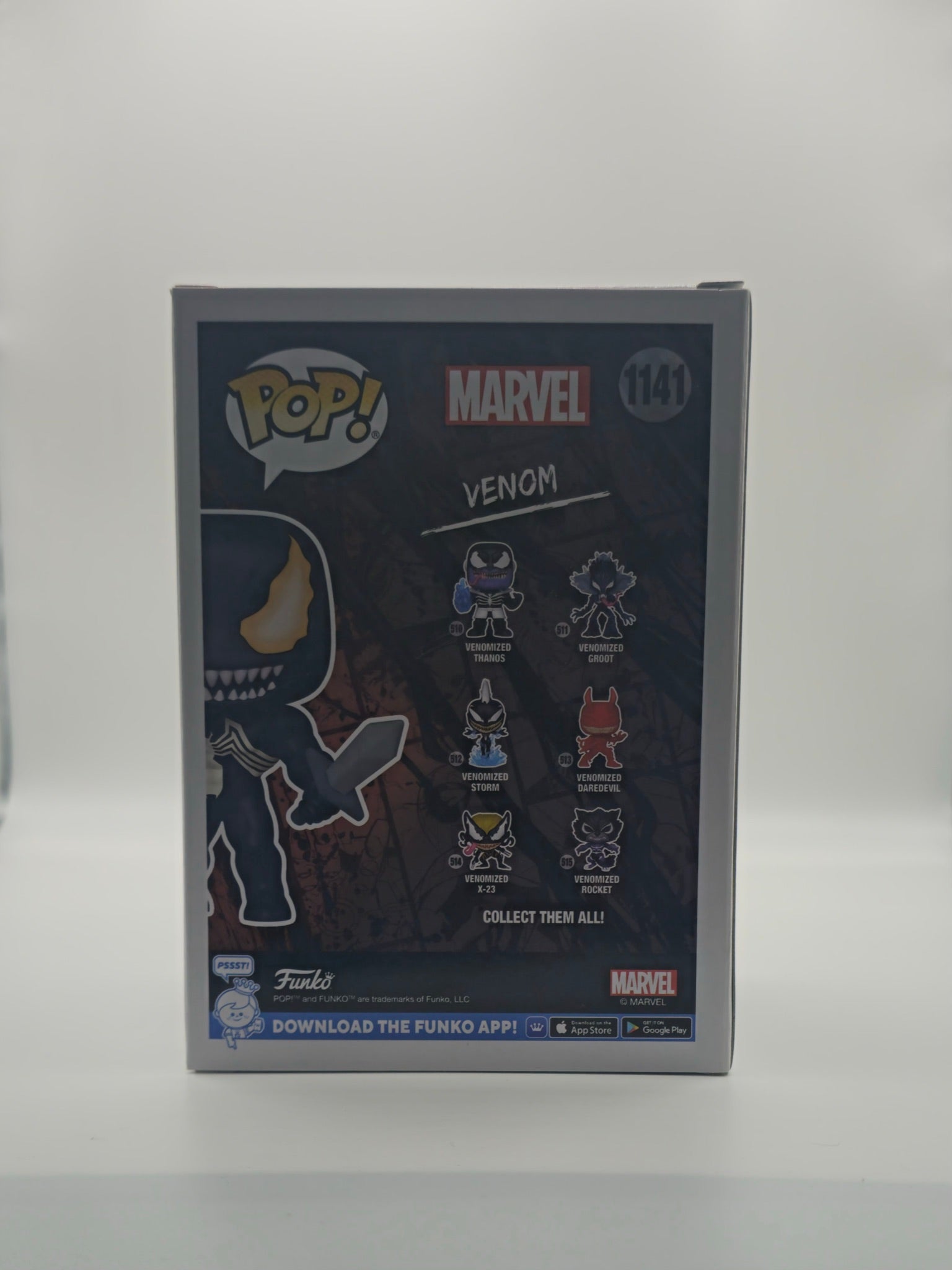 Funko Pop Venom #1141 - back of box