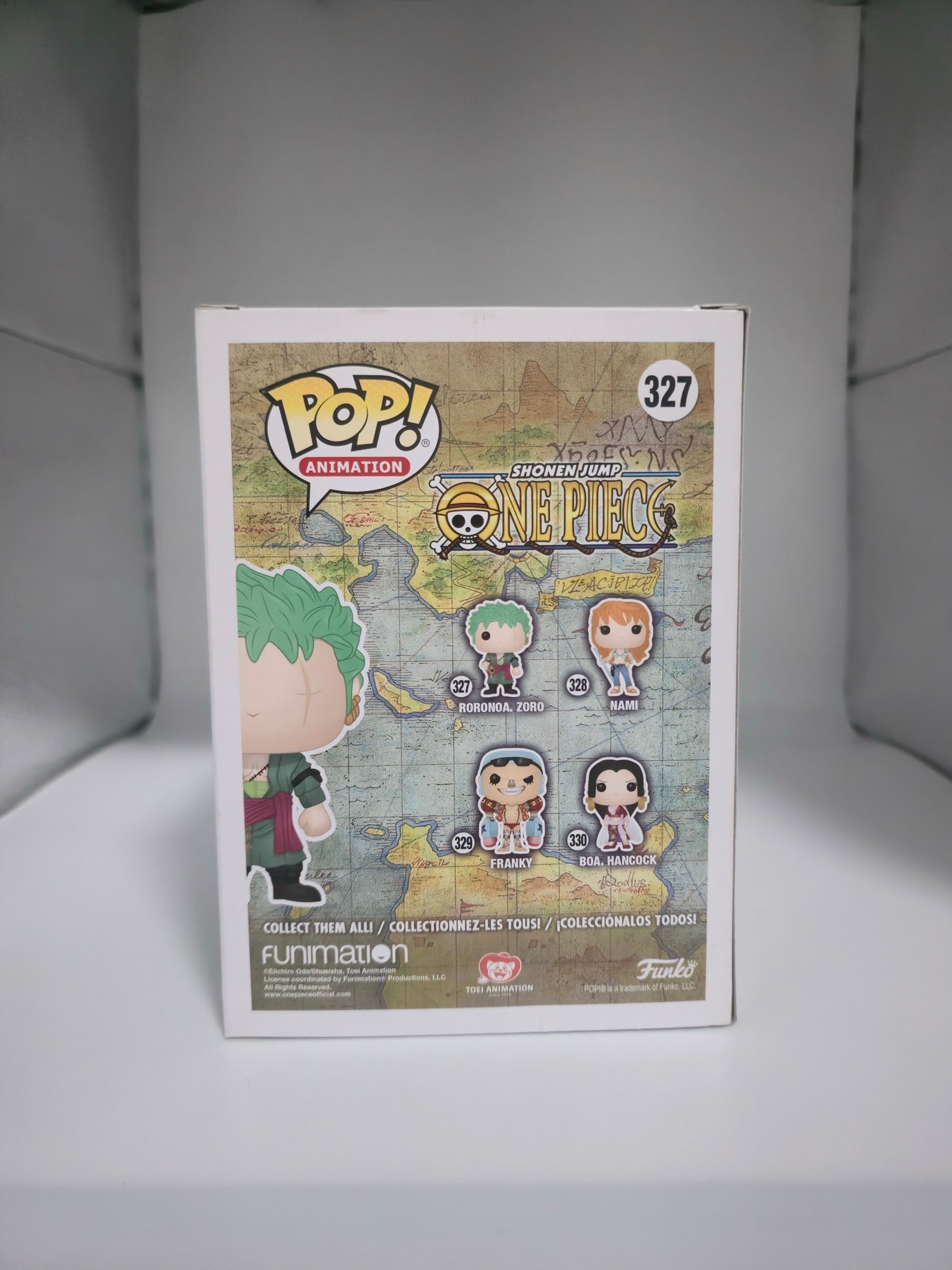Funko Pop! One Piece Roronoa Zoro #327 box back