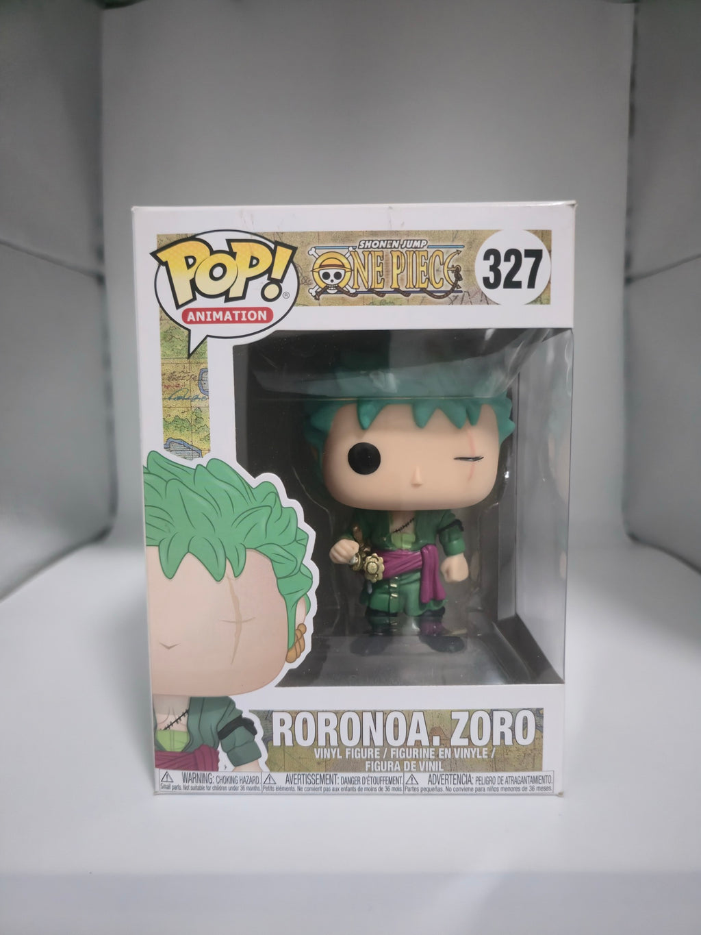 Funko Pop! One Piece Roronoa Zoro #327 box front