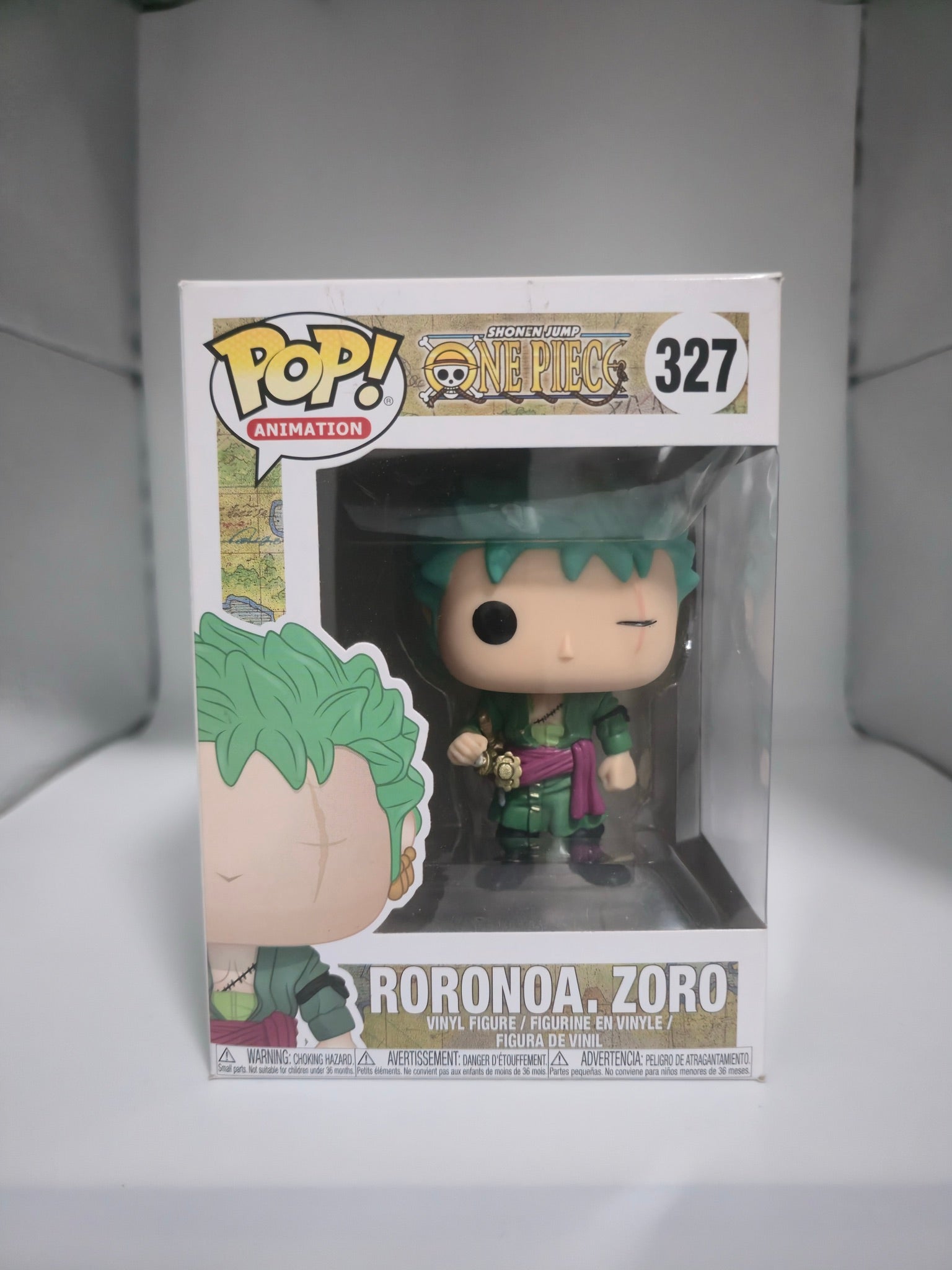 Funko Pop! One Piece Roronoa Zoro #327 box front