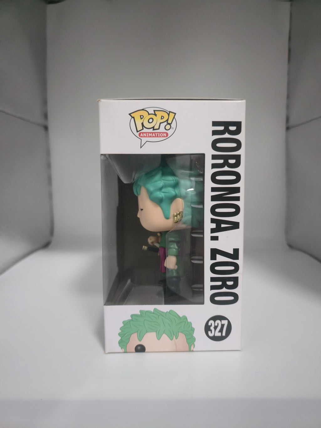 Funko Pop! One Piece Roronoa Zoro #327 box side