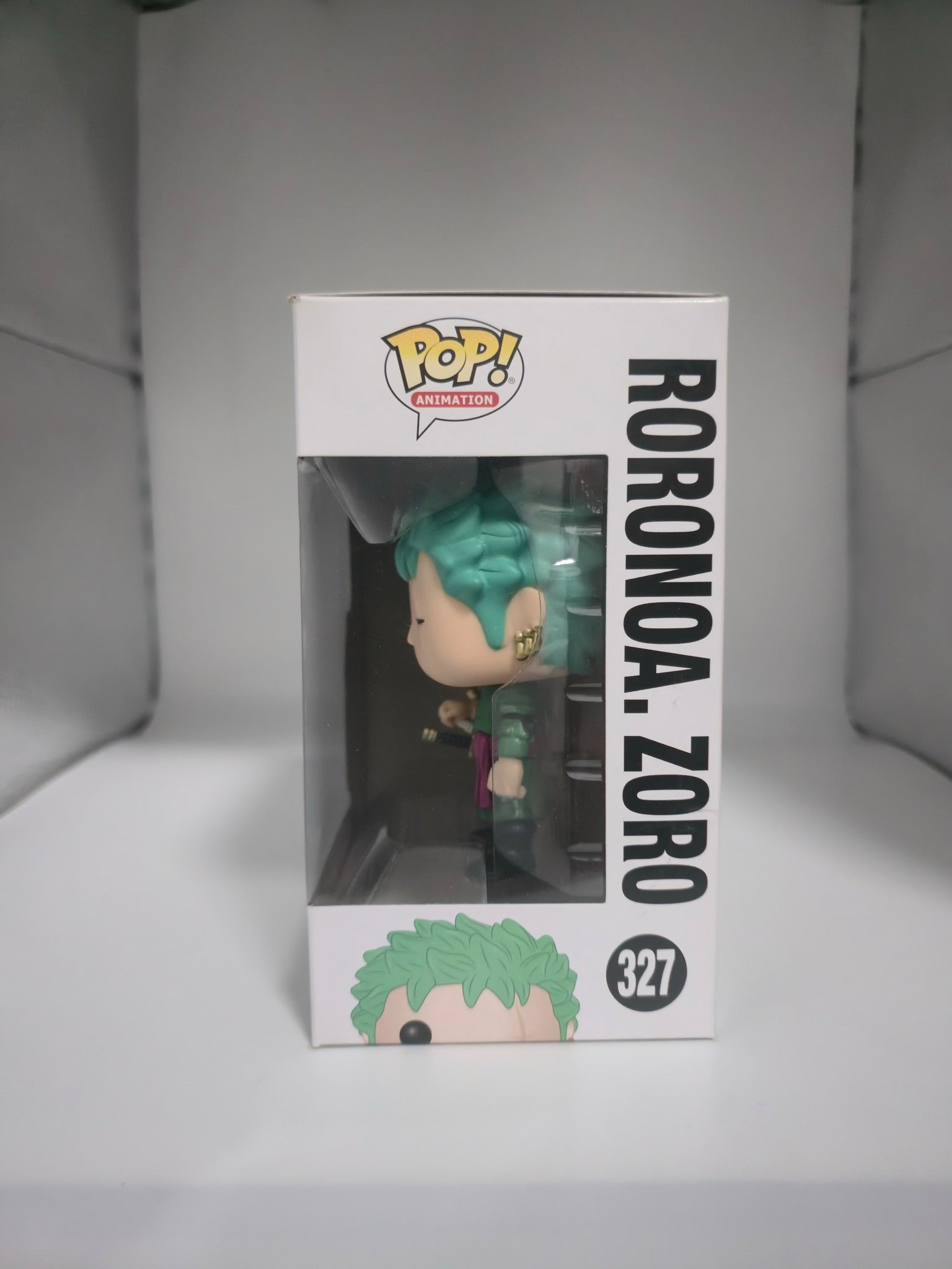 Funko Pop! One Piece Roronoa Zoro #327 box side