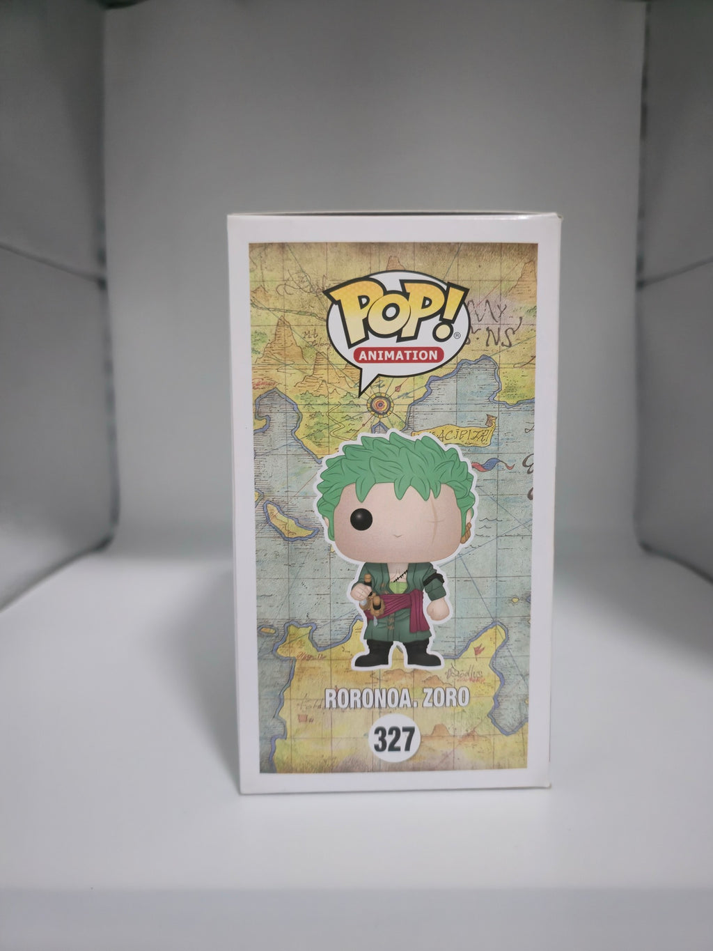 Funko Pop! One Piece Roronoa Zoro #327 box other side