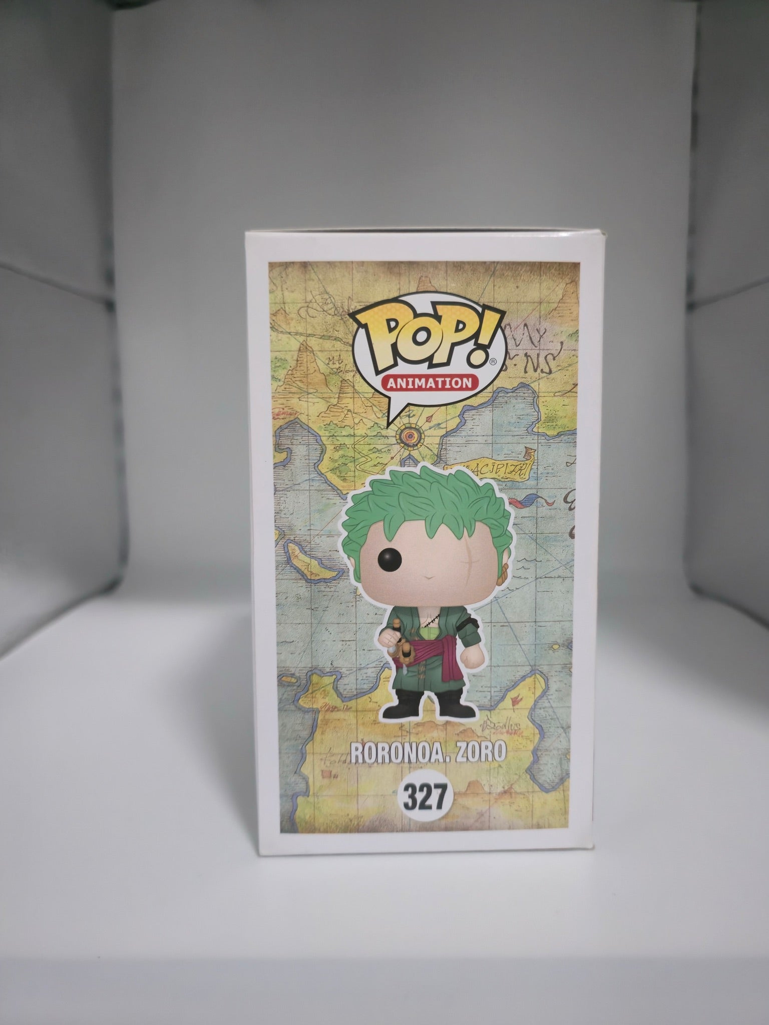 Funko Pop! One Piece Roronoa Zoro #327 box other side